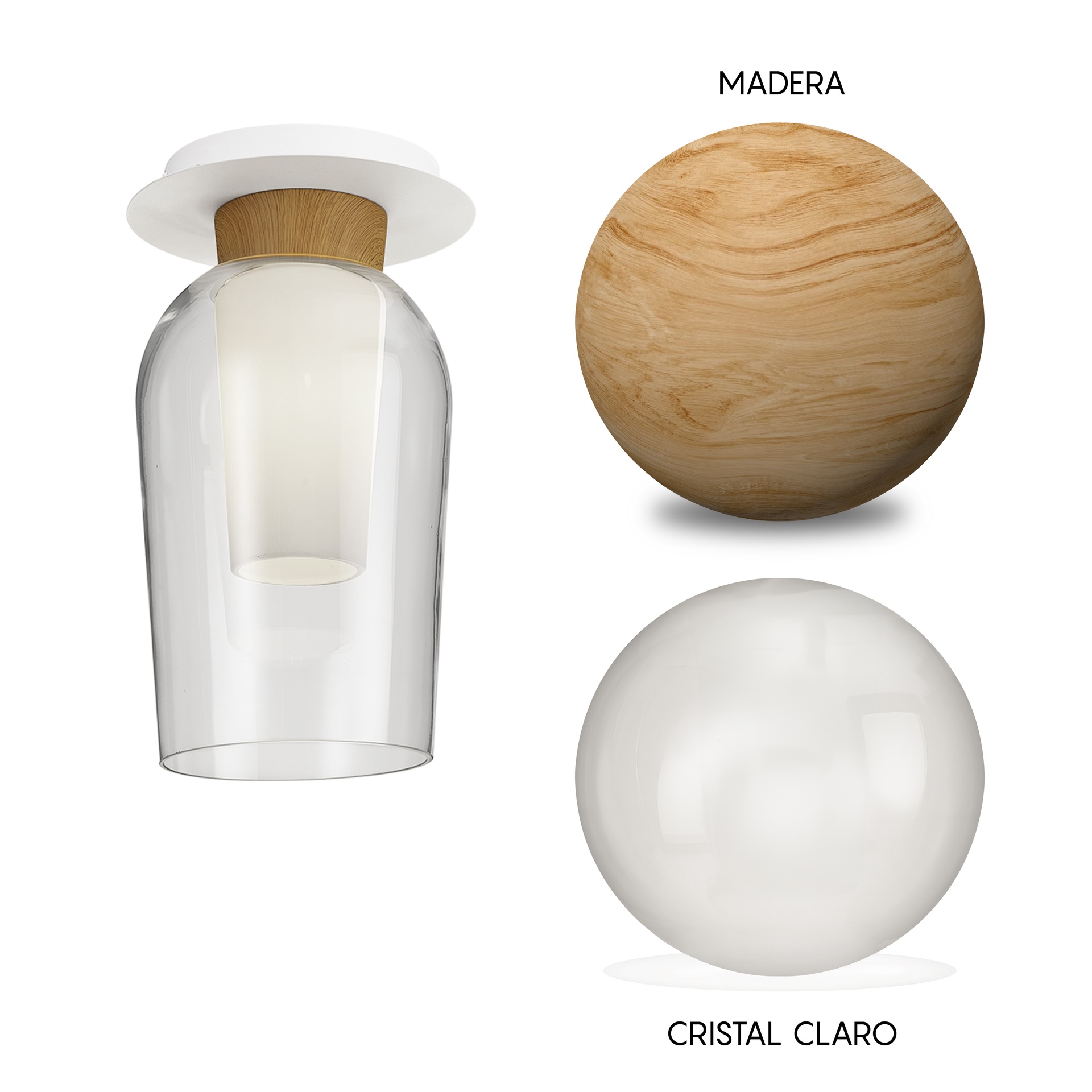 Nora · Ceiling lights · White / Wood