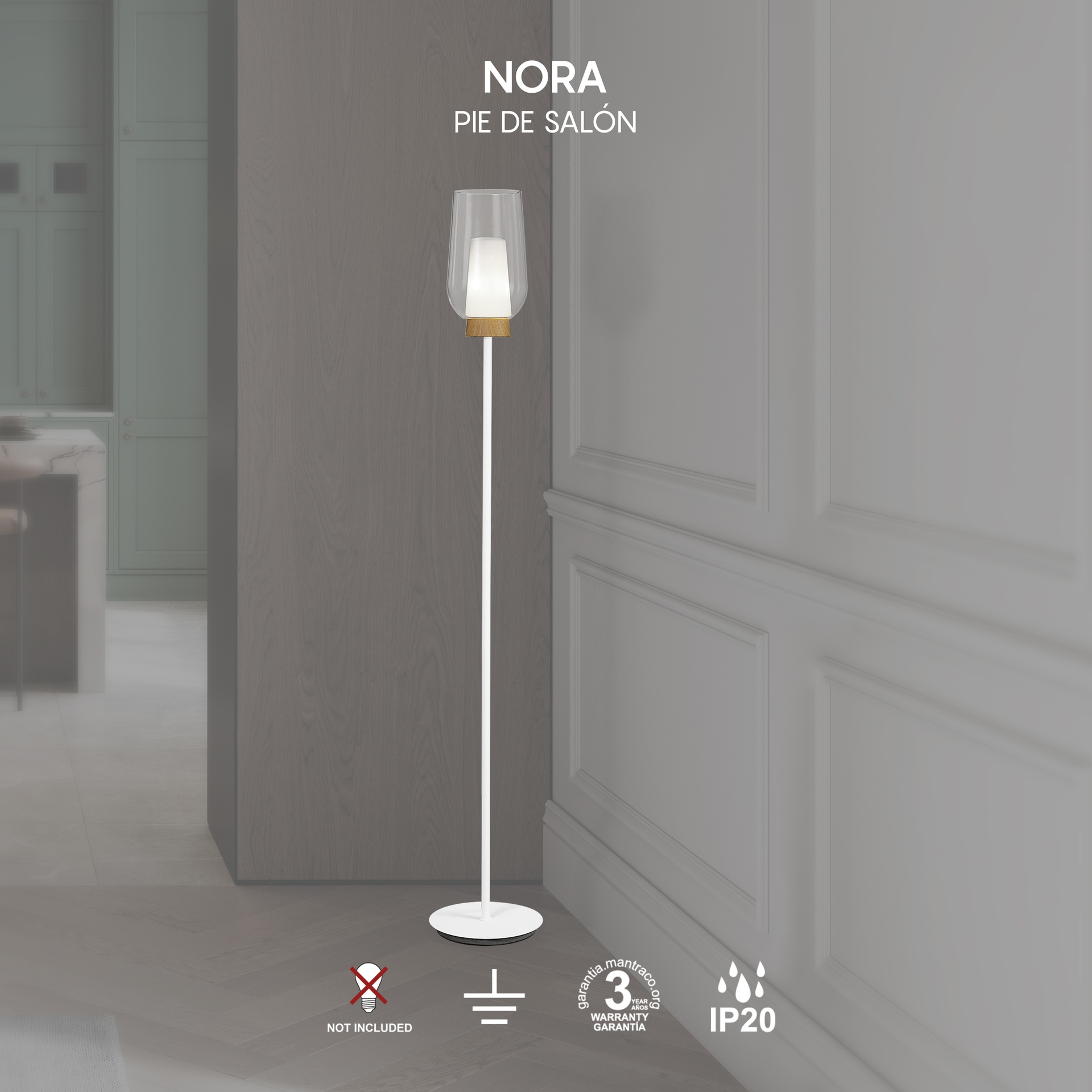 NORA WHITE * FLOOR LAMP 1L