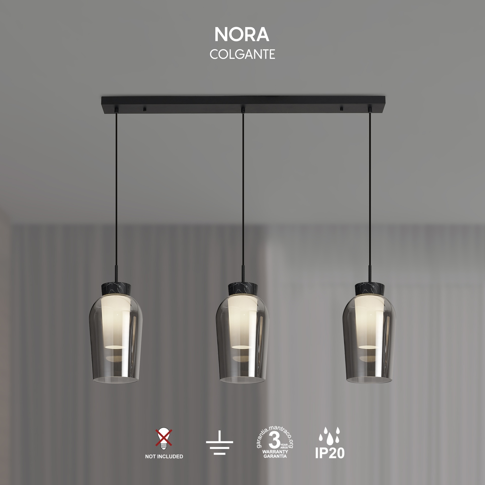 NORA NERO * LAMPADA 3L LINEA