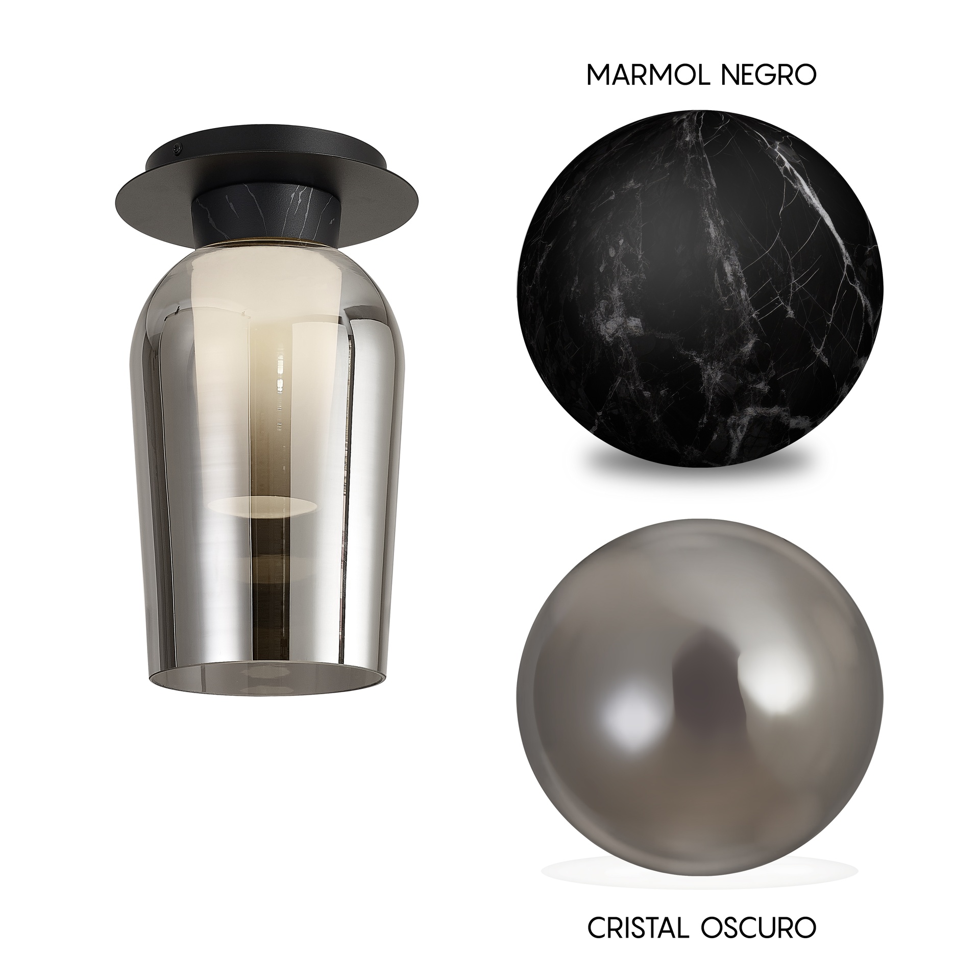 Nora · Plafonniers · Noir / Marbre