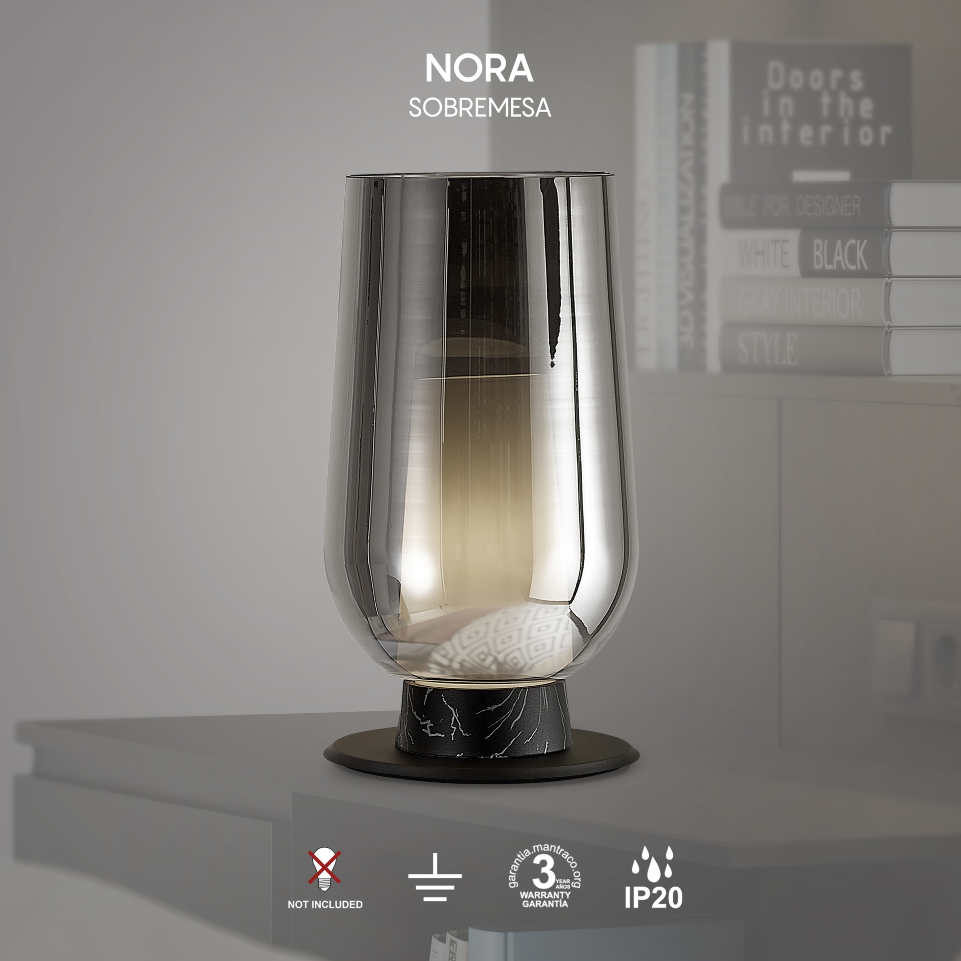 NORA BLACK * TABLE LAMP 1L