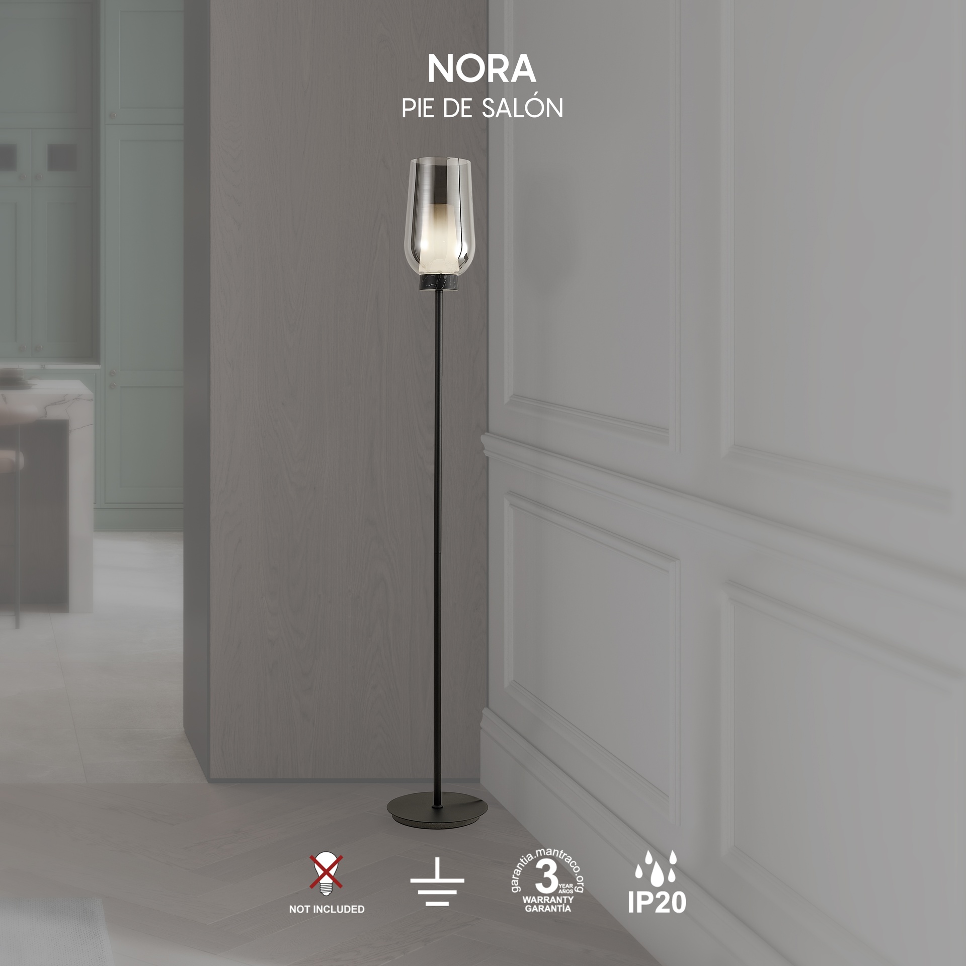 NORA BLACK * FLOOR LAMP 1L