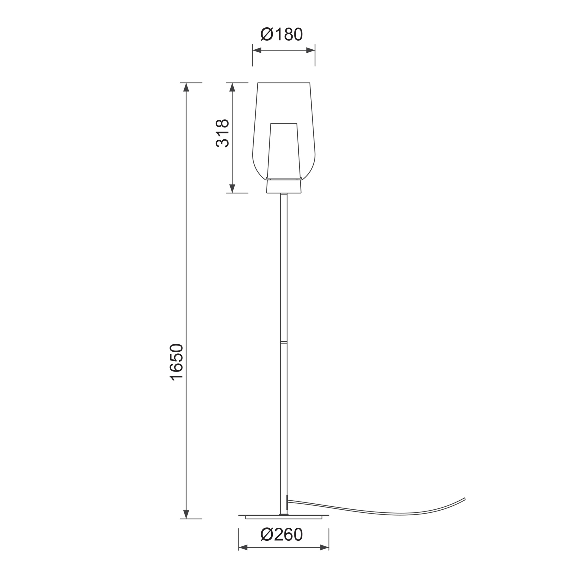 NORA BLACK * FLOOR LAMP 1L