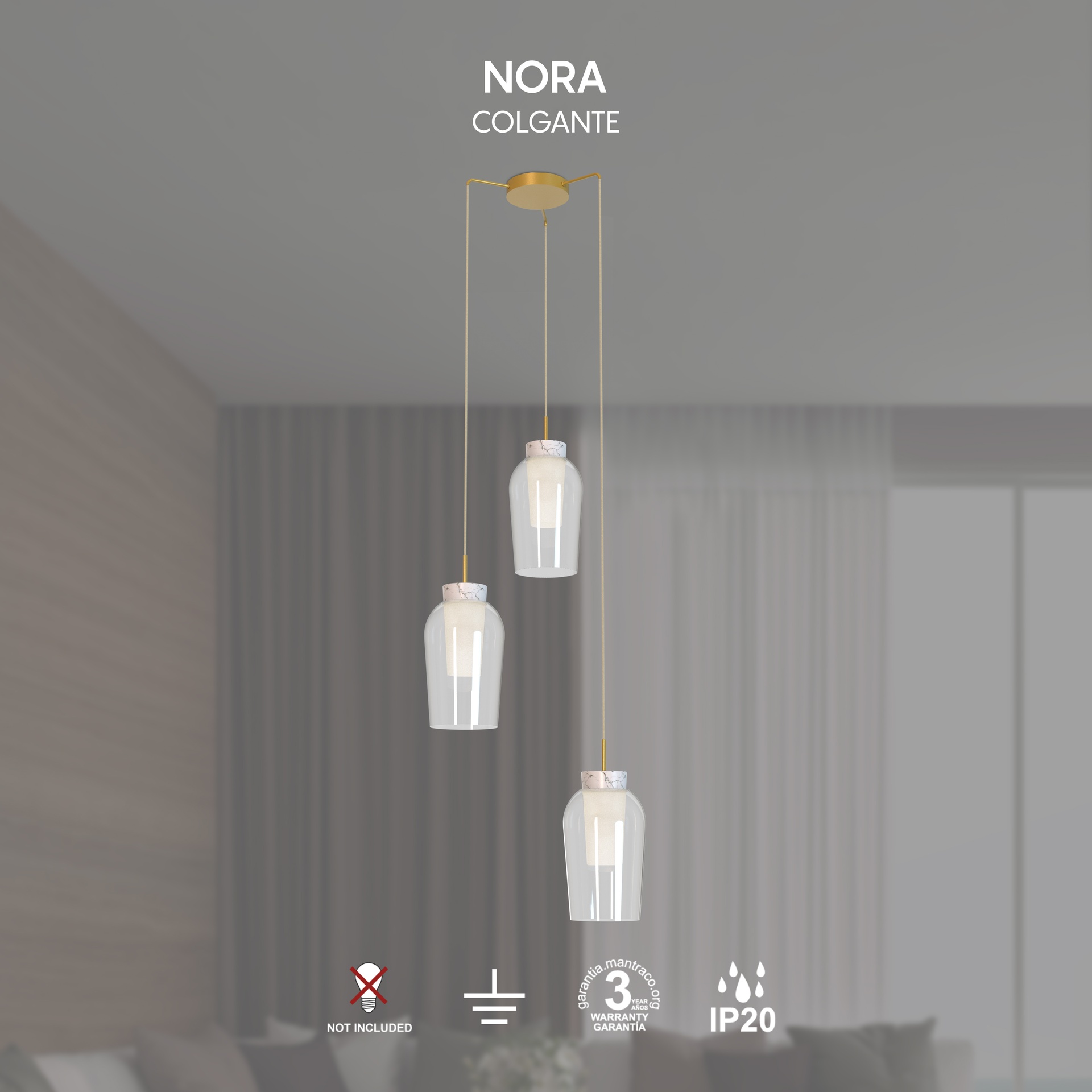 NORA GOLD * PENDANT 3L REDONDA