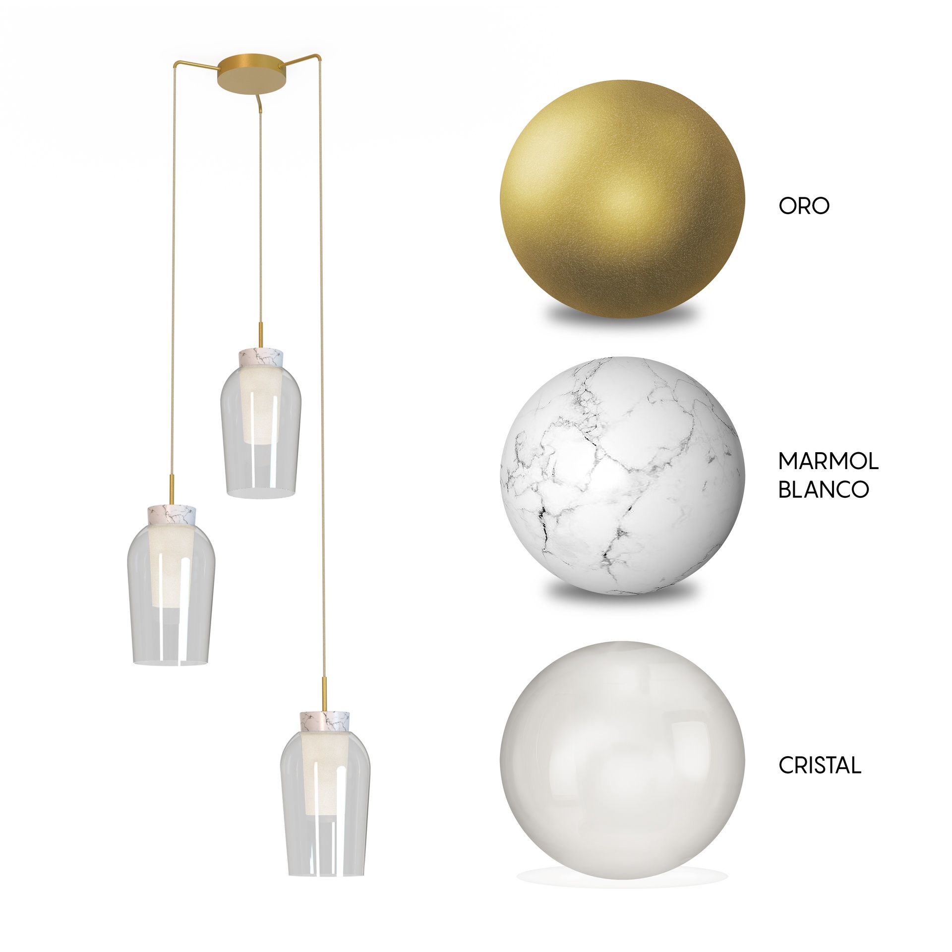 NORA GOLD * PENDANT 3L REDONDA