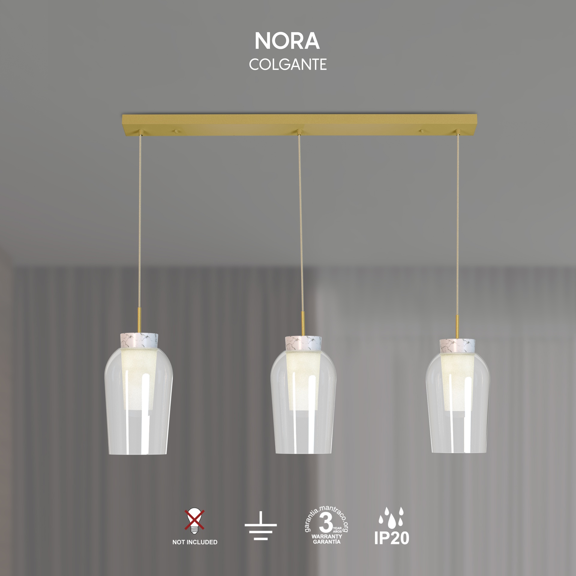 Nora · Luminarias de techo · Oro / Blanco