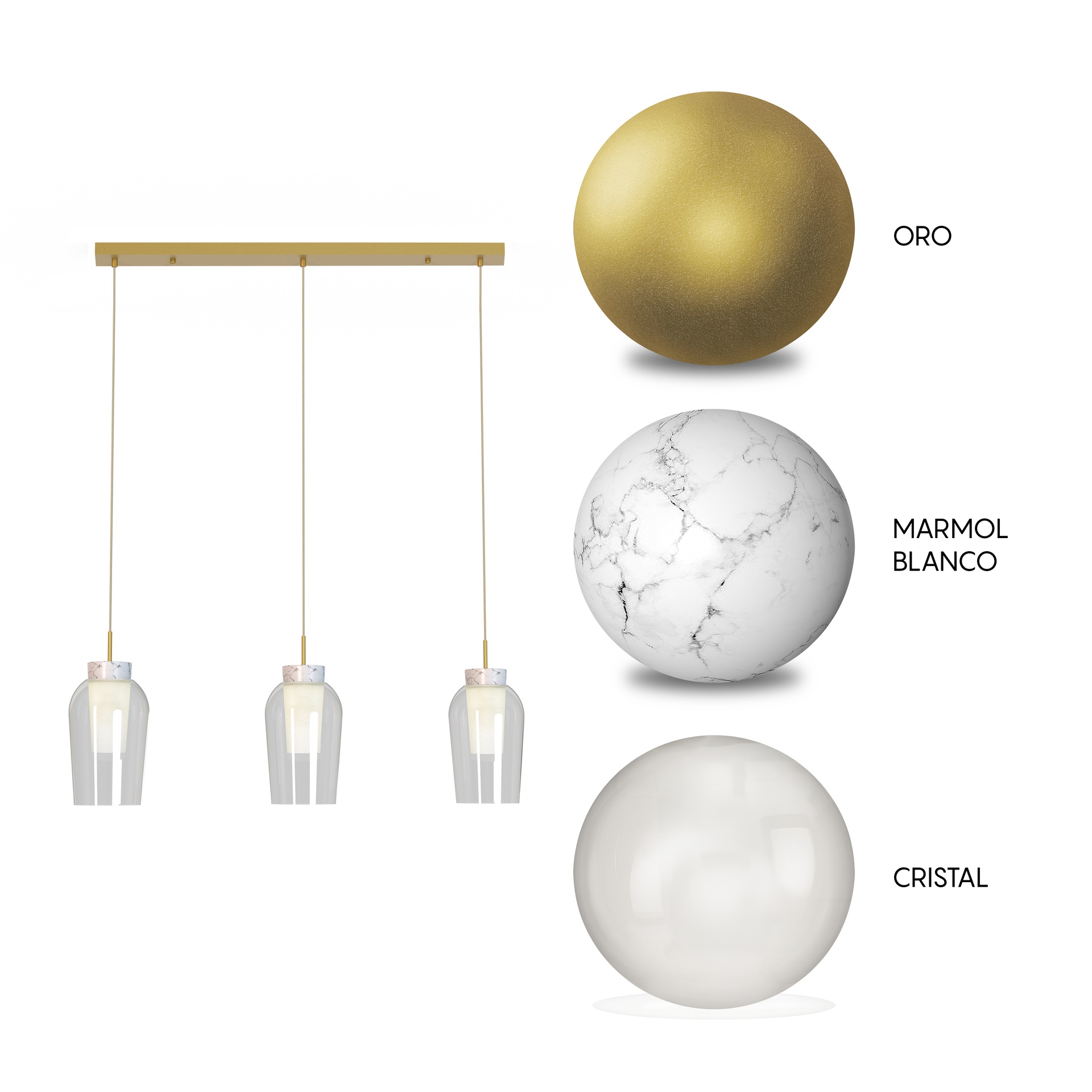Nora · Luminarias de techo · Oro / Blanco