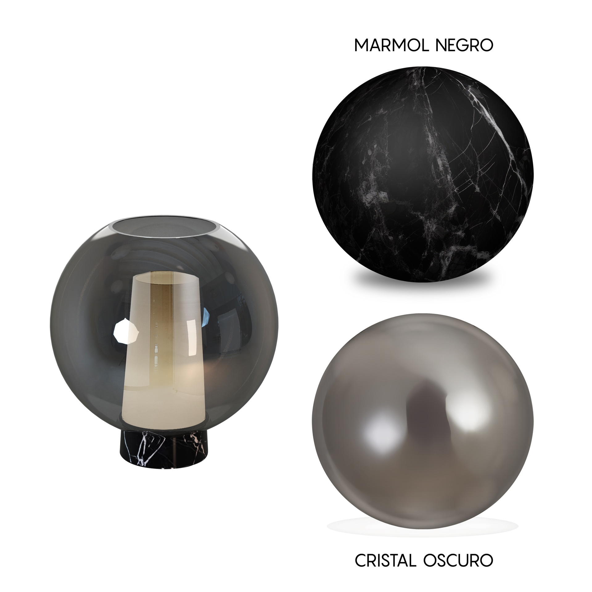 NORA BLACK * BALL TABLE LAMP 1L