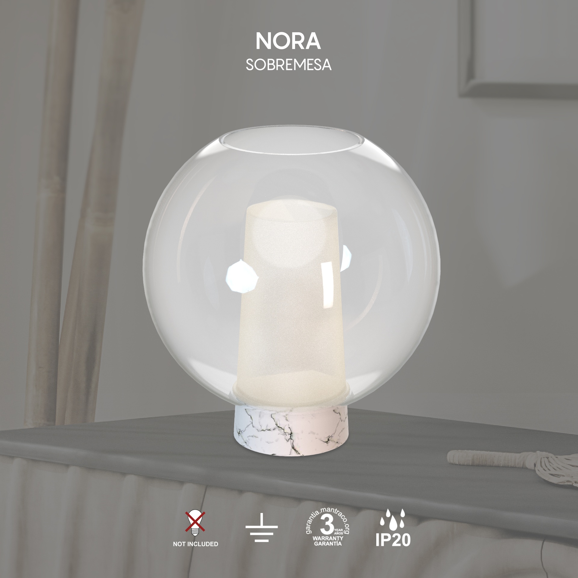 NORA GOLD * BALL TABLE LAMP 1L
