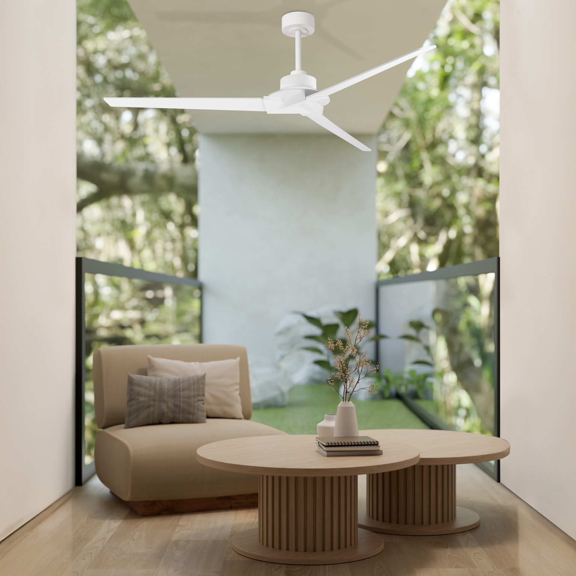 Brisa Mini · Ventilador de aspas con luz · Blanco