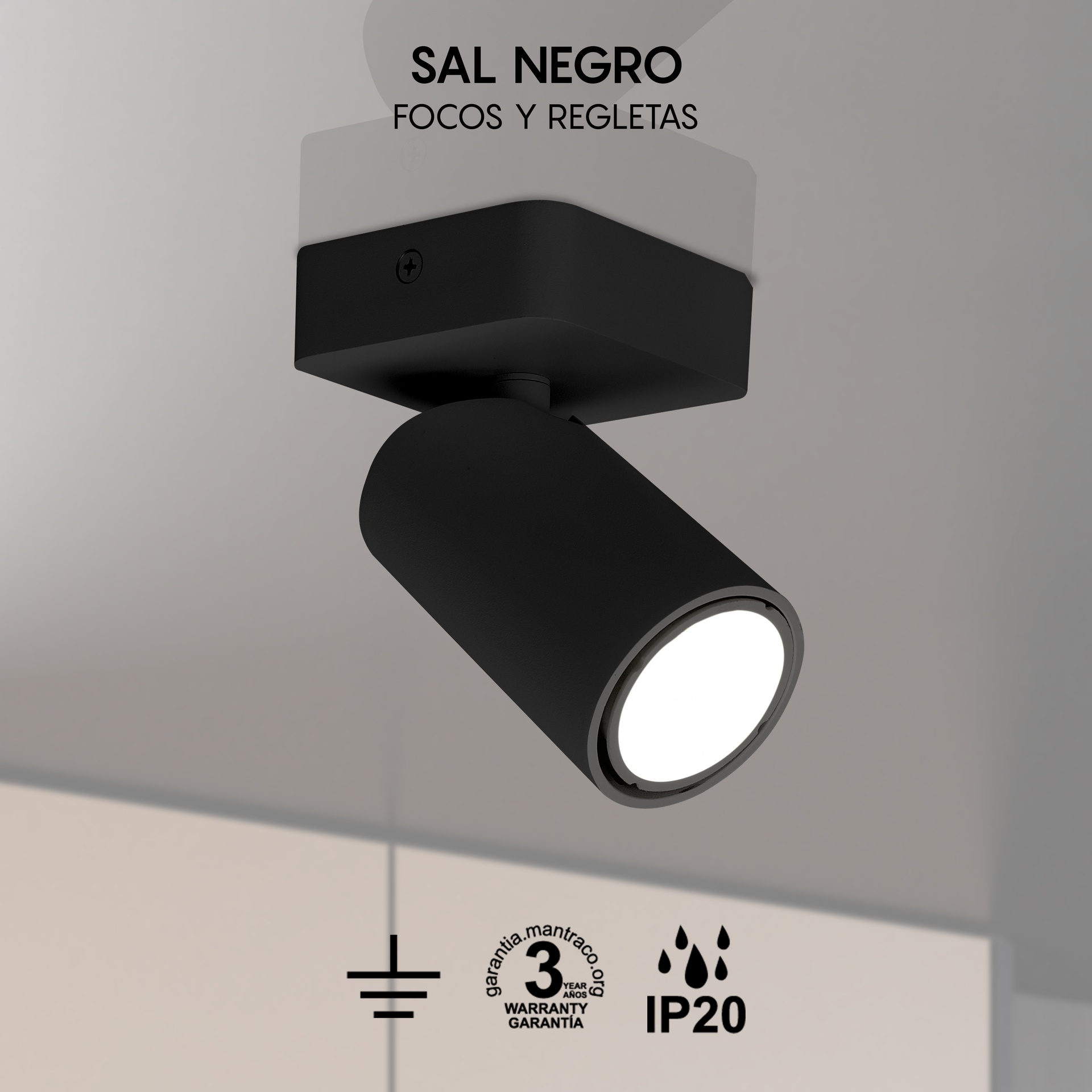 SAL NERO * FARETTO / APPLIQUE 1L GU10