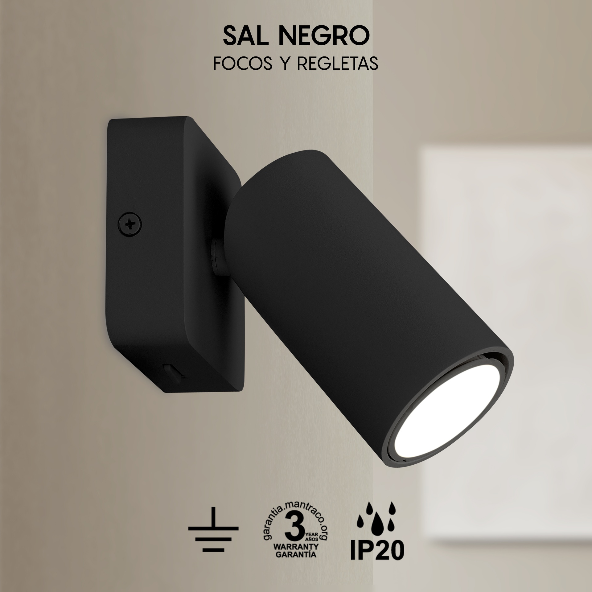 SAL NERO * APPLIQUE 1L GU10