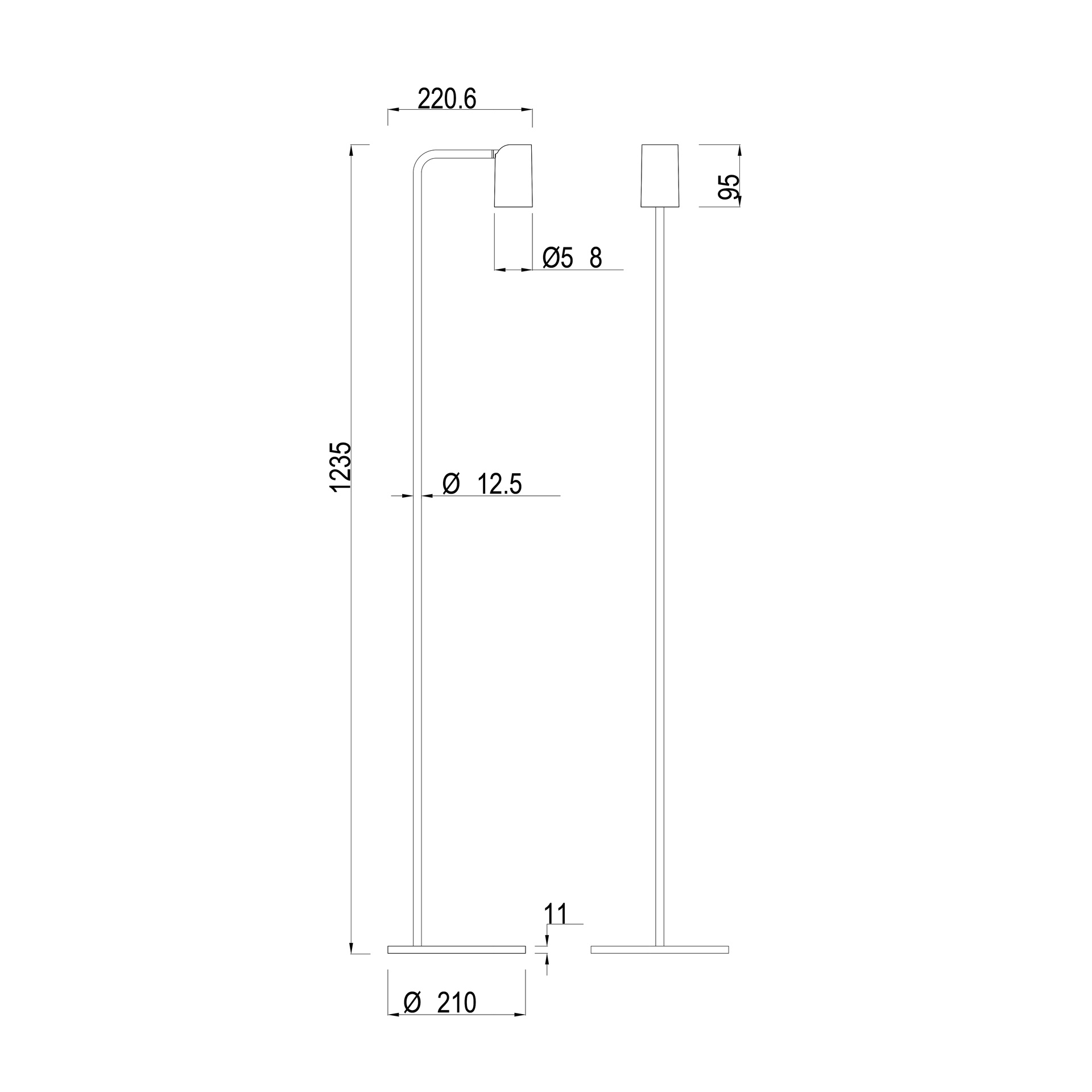 SAL BLACK * FLOOR LAMP GU10 BLACK