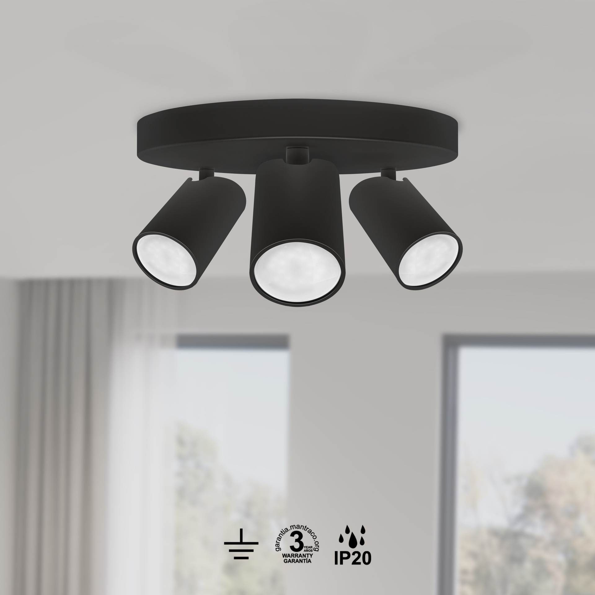 Sal · Luminaires de plafond · Noir mat
