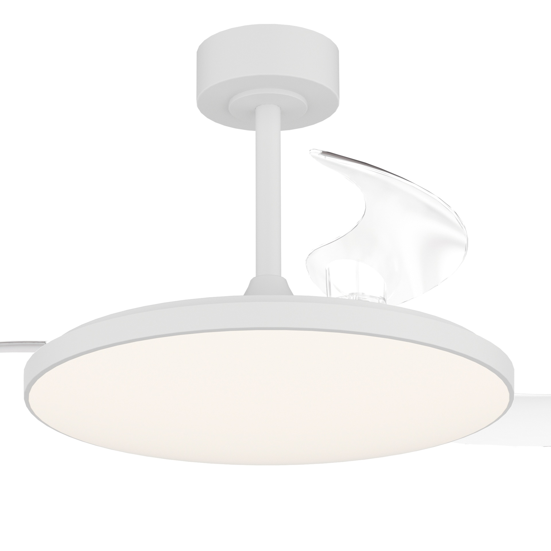 Slim Fan · Ceiling fan with retractable blades and light · Black