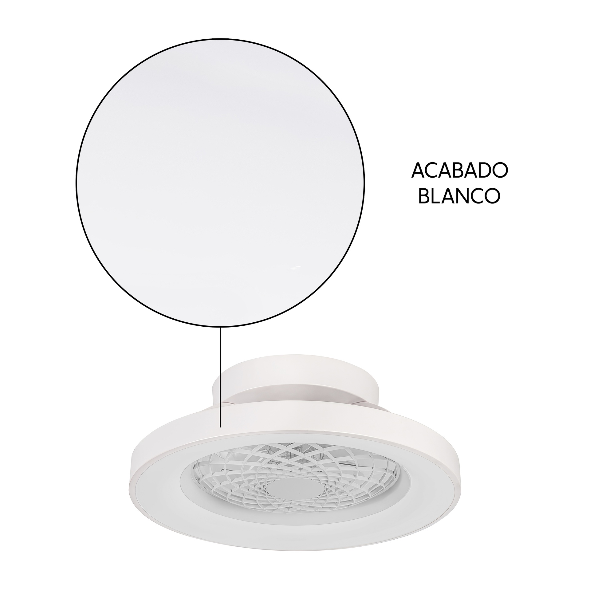 Tíbet Mini · Plafonnier-ventilateur à pales intégrées · Blanc