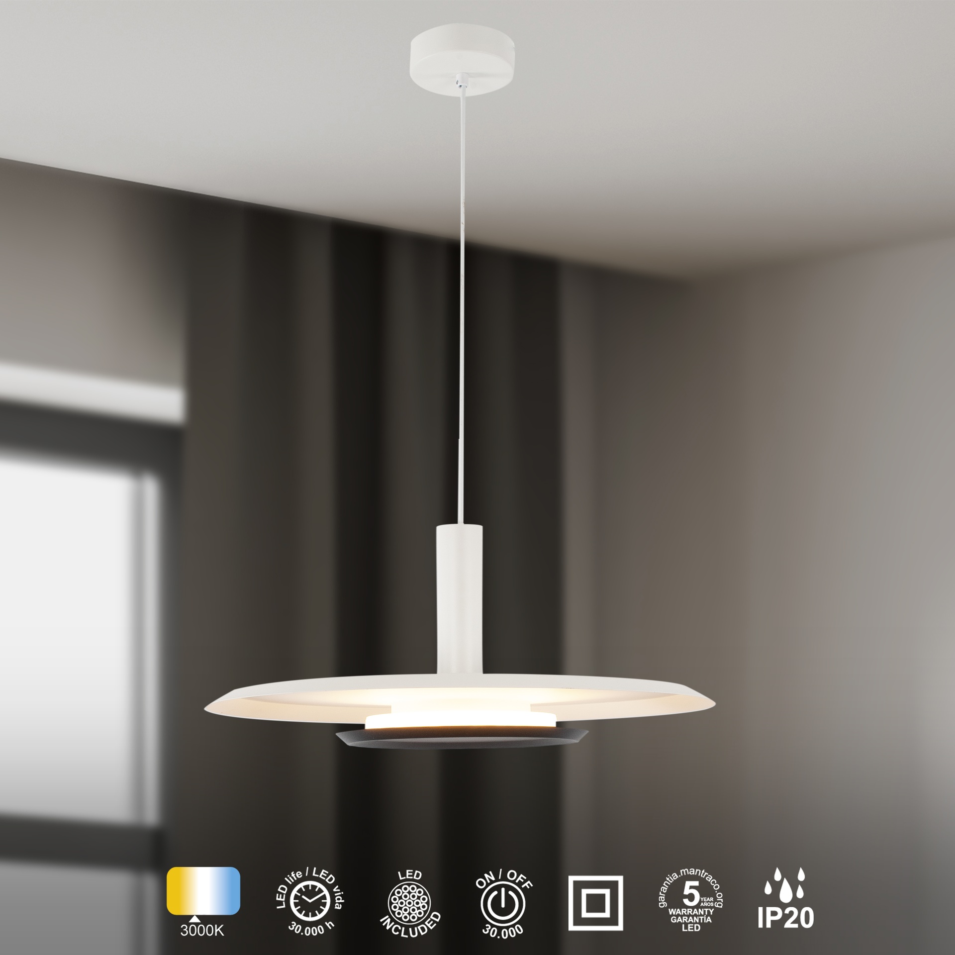 Tina · Luminaires de plafond · Blanc mat