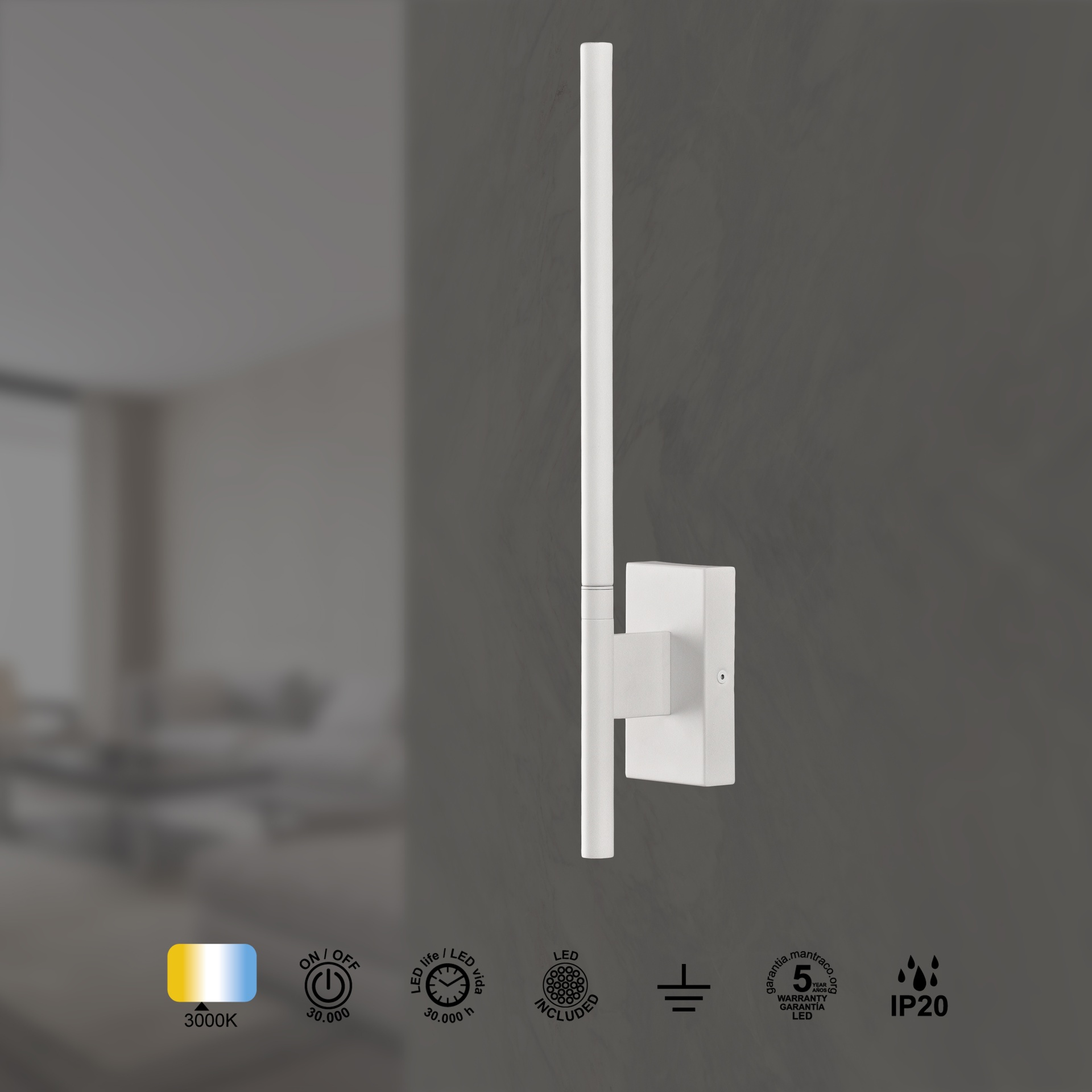Torch · Luminarias de pared · Blanco Arena