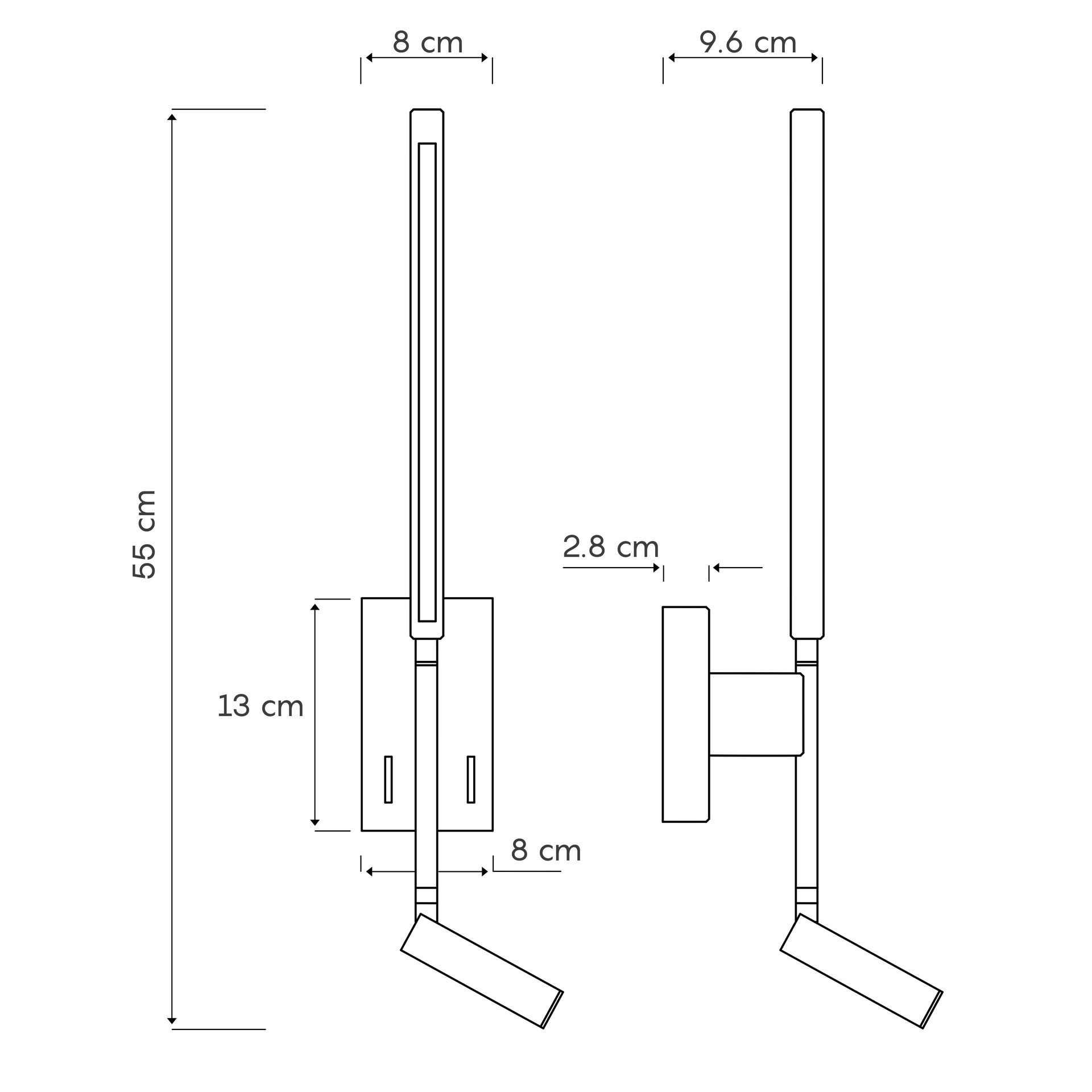 TORCH * APPLIQUE BIANCO LETTORE LED 3W+6W 3000K