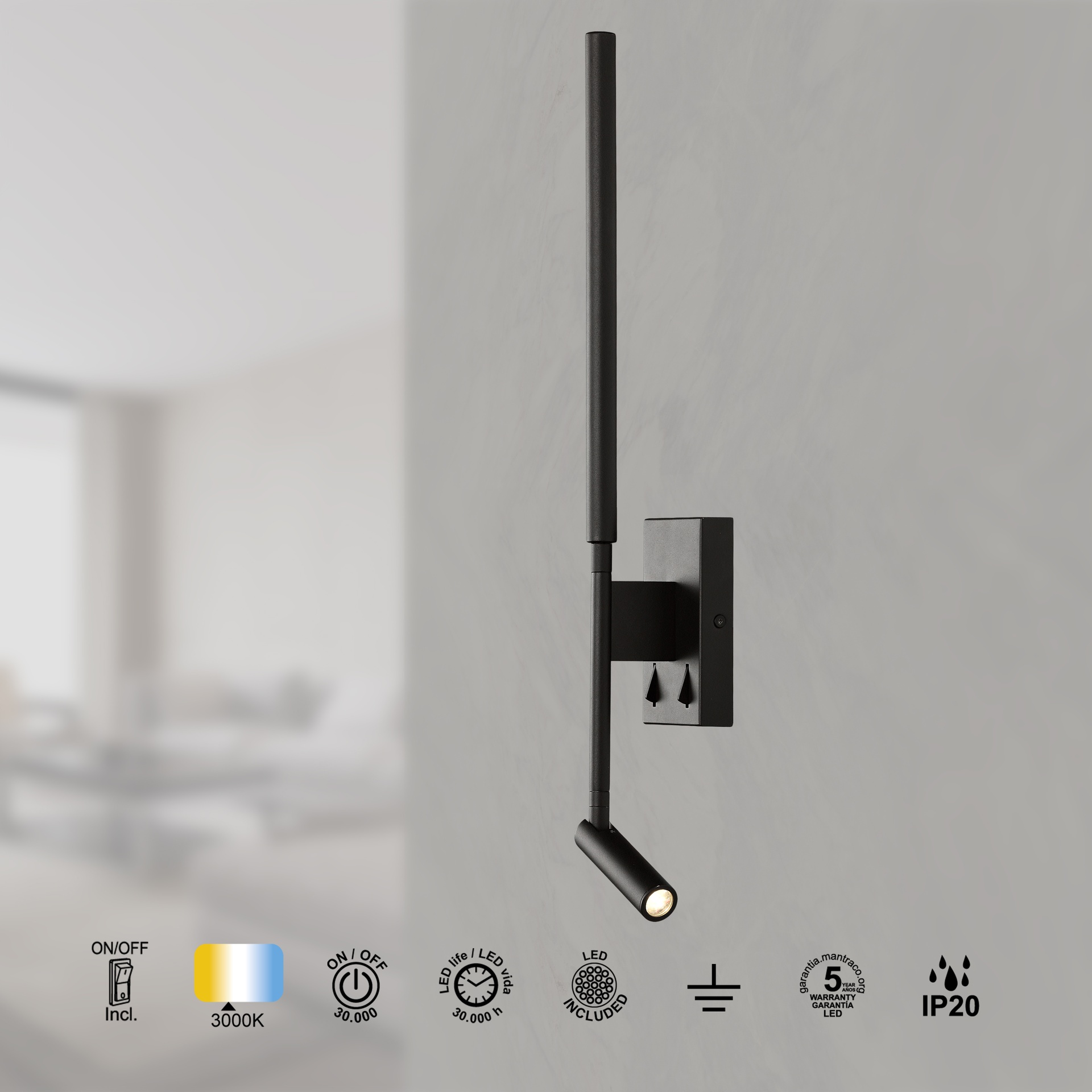 Torch · Luminarias de pared · Negro Arena
