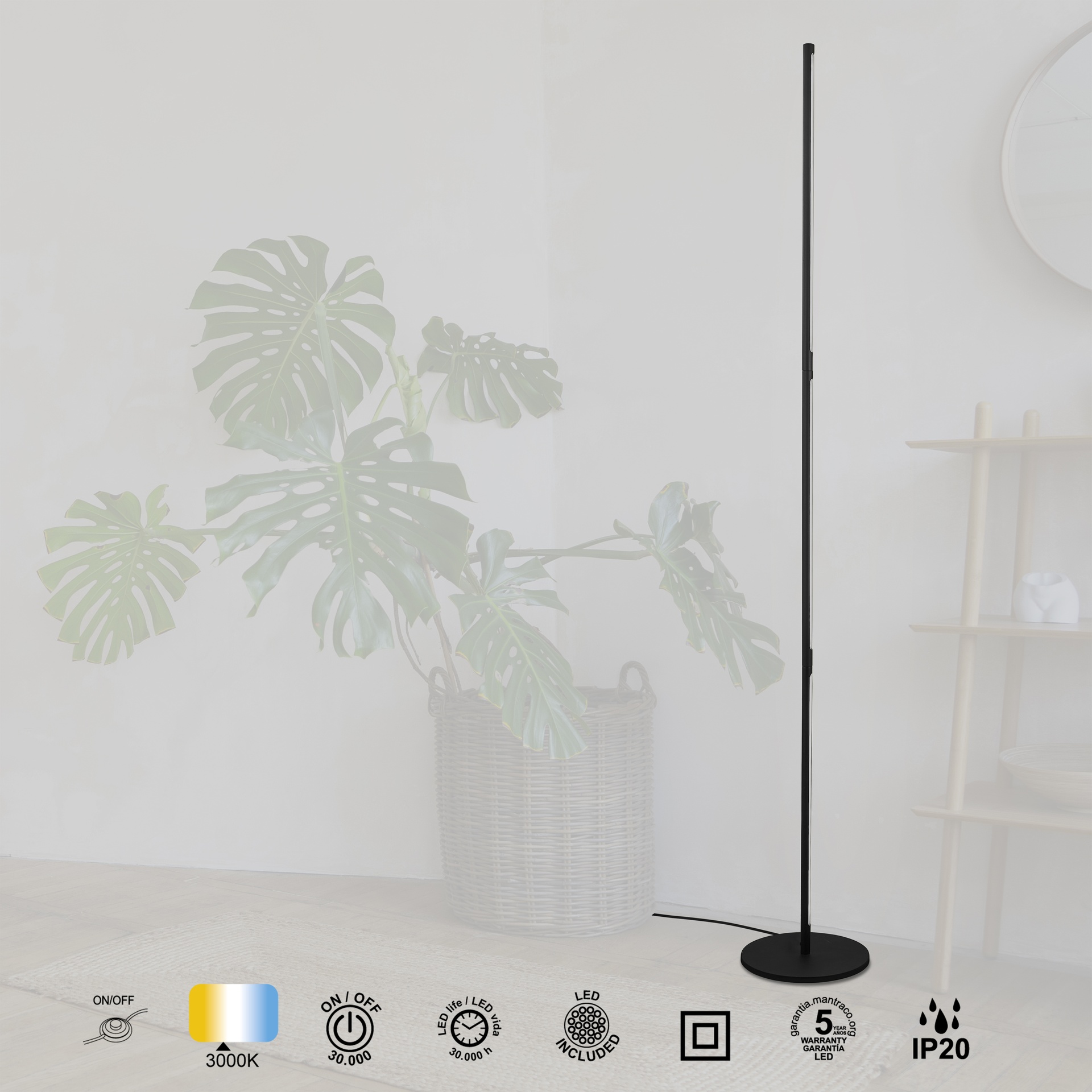 TORCH * LED FLOOR LAMP 25W BLACK