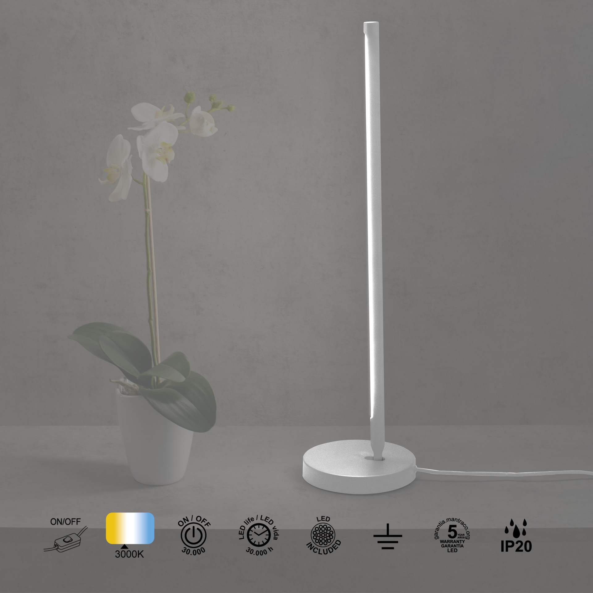 TORCH * LED TABLE LAMP  11W WHITE