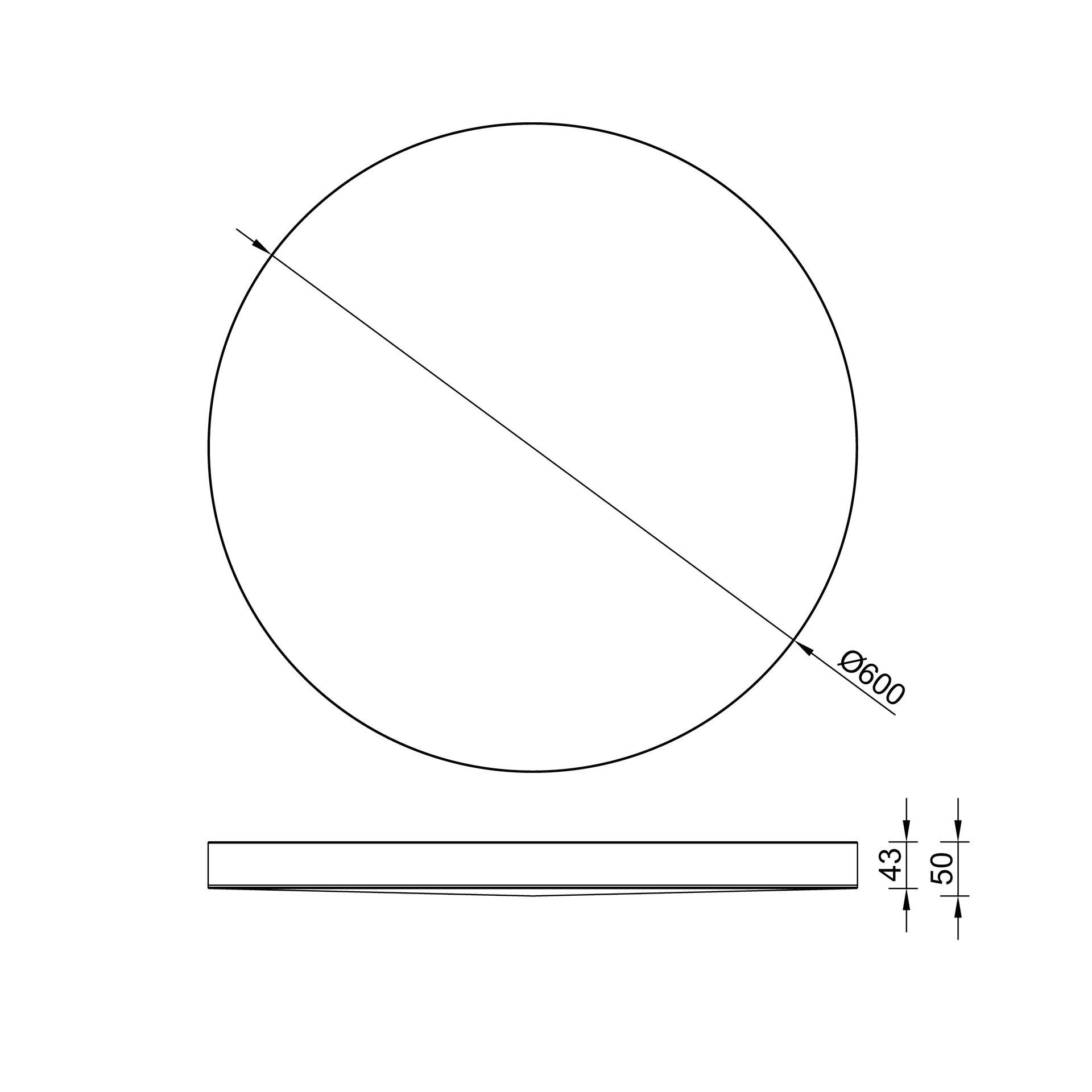 TURIN * Round LED Ceiling light  50W CCT - 60 CM
