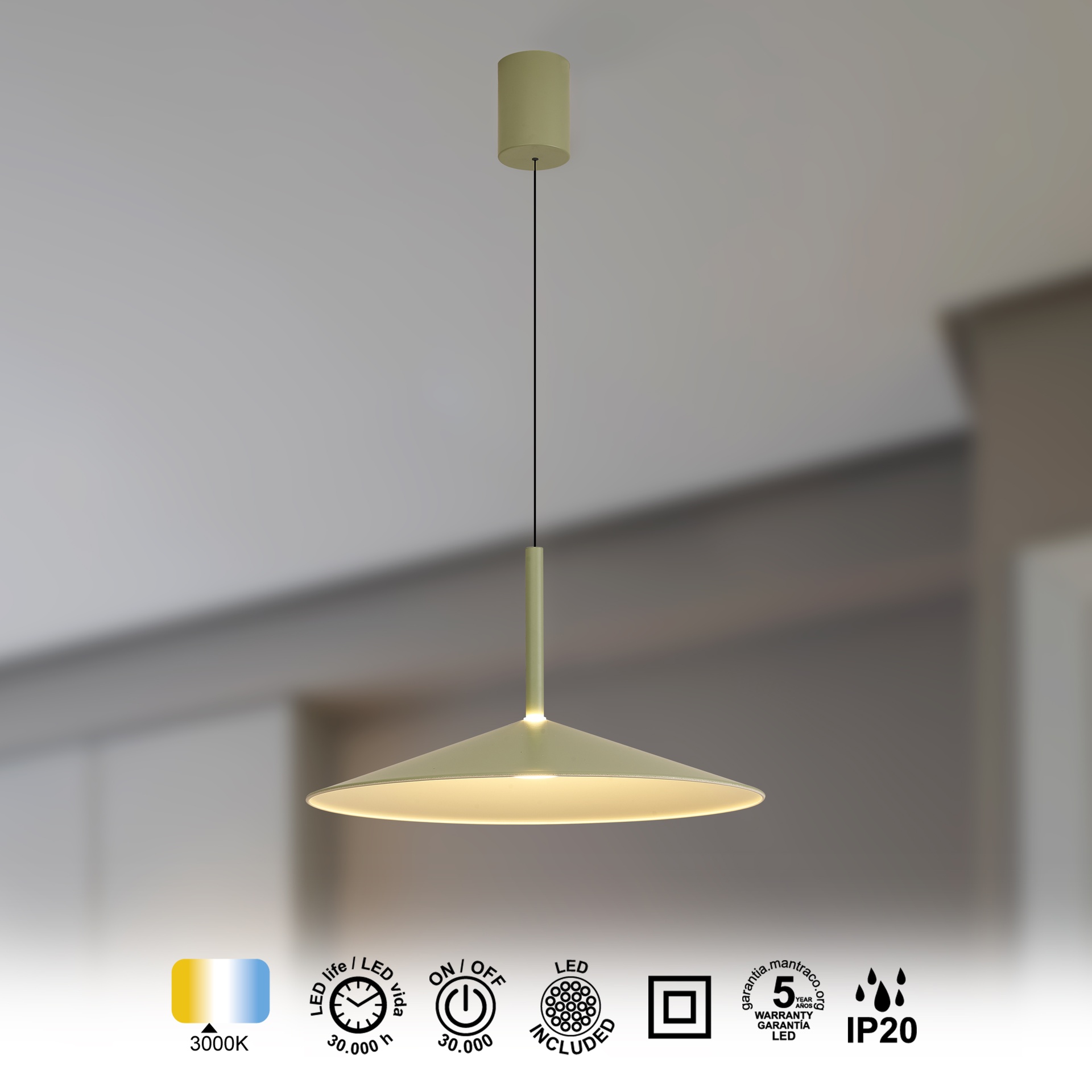CALICE * COLGANTE GRANDE LED 1L - VERDE