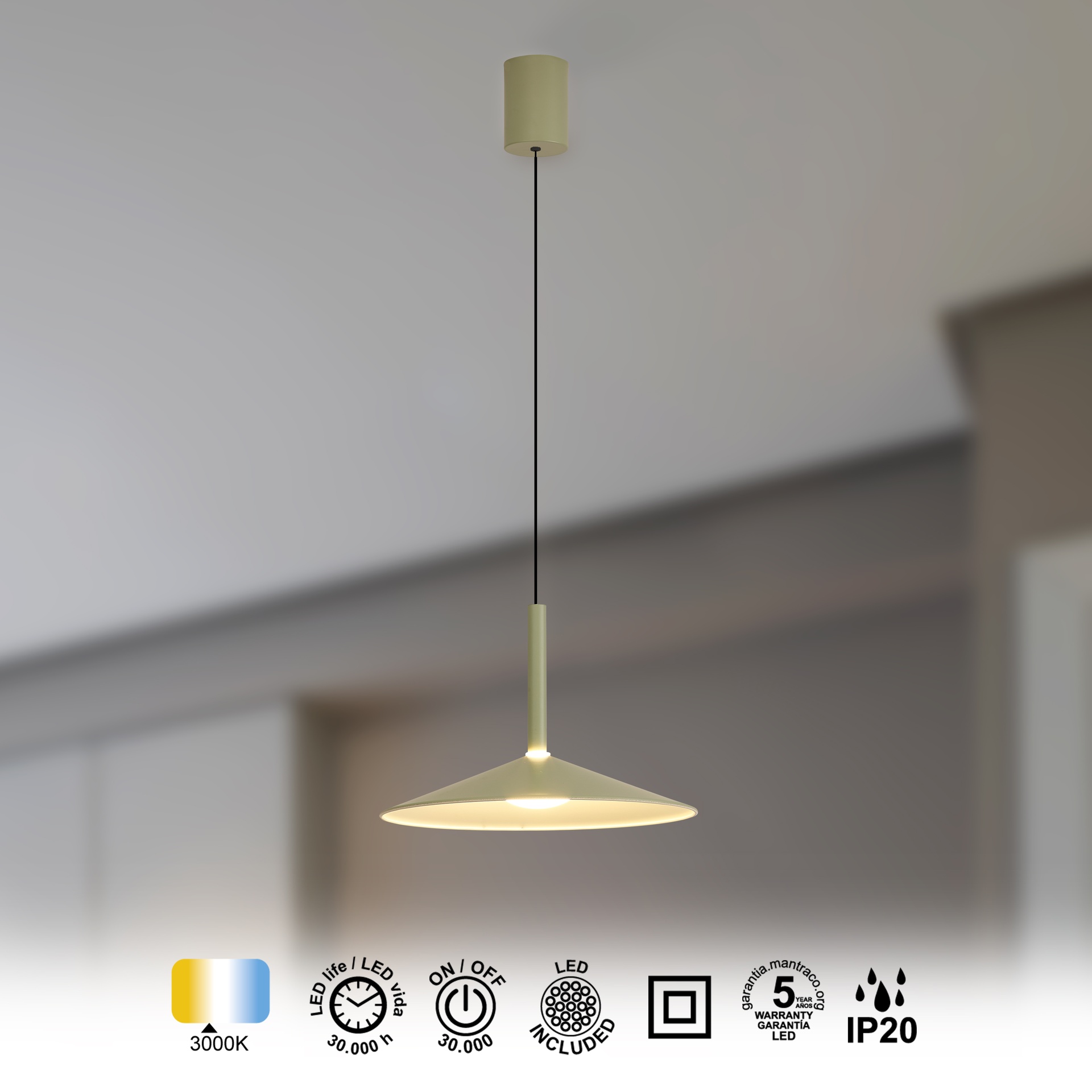 CALICE * SOSPESO PICCOLO LED 1L - VERDE