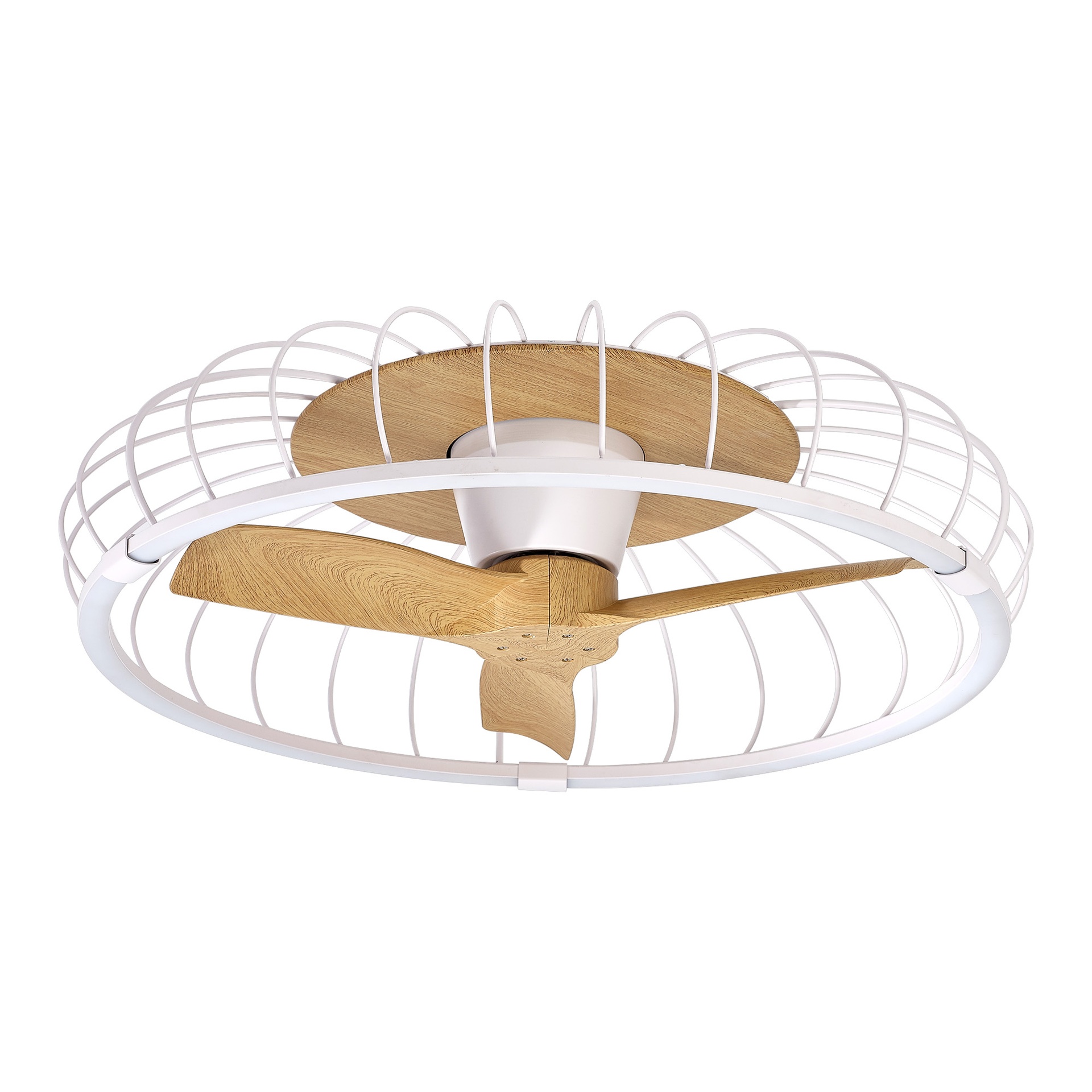 ***DES*** NATURE * VENTILATORE A SOFFITTO LED BIANCO/HAYA CON TELECOMANDO