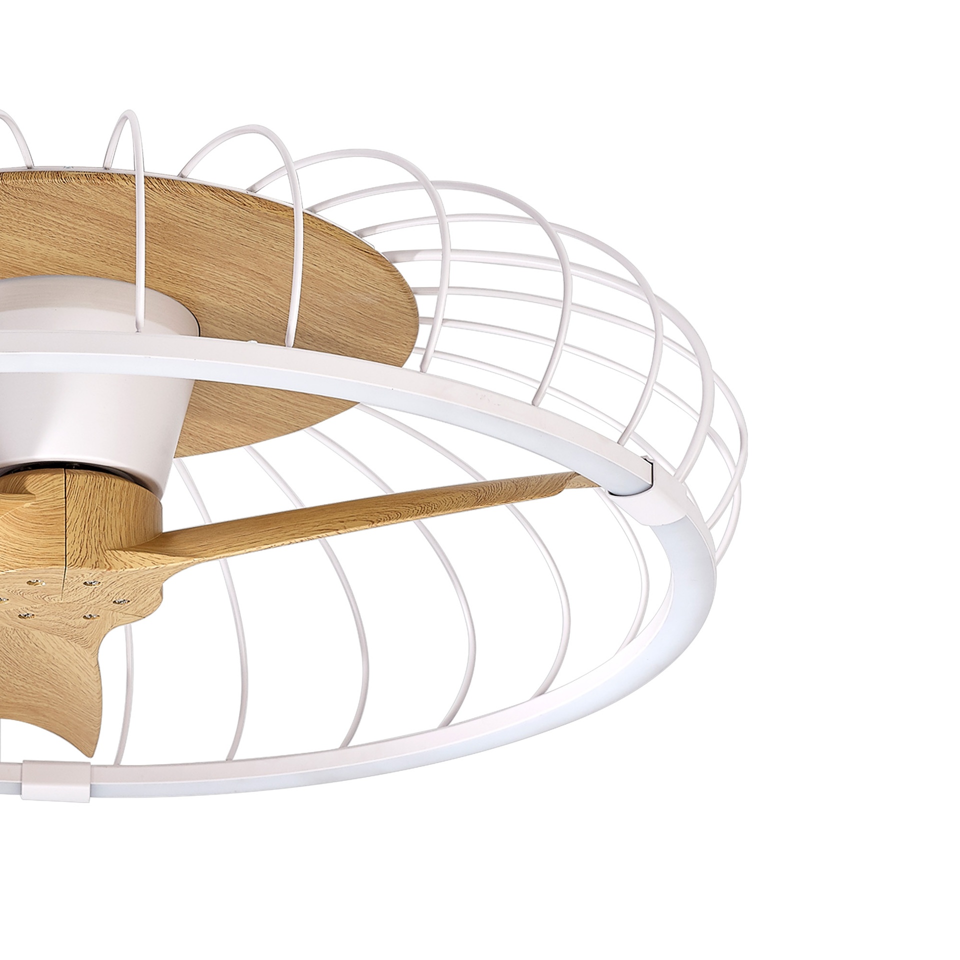 ***DES*** NATURE * VENTILATORE A SOFFITTO LED BIANCO/HAYA CON TELECOMANDO