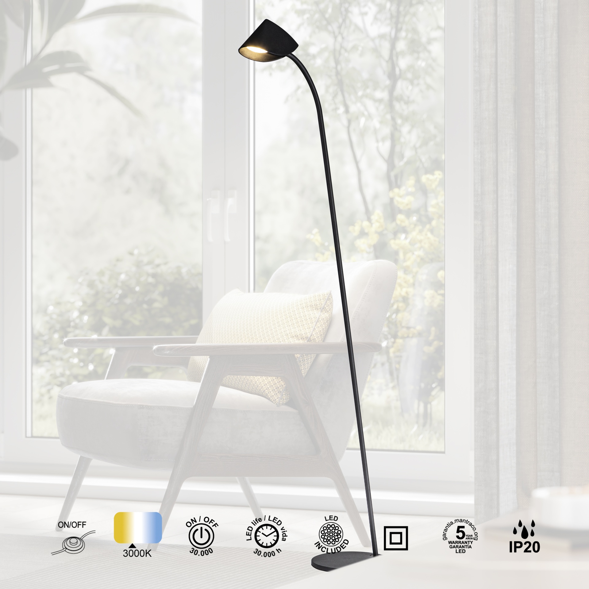 CAPUCCINA * LAMPADAIRE DE SALON LED 8.5W