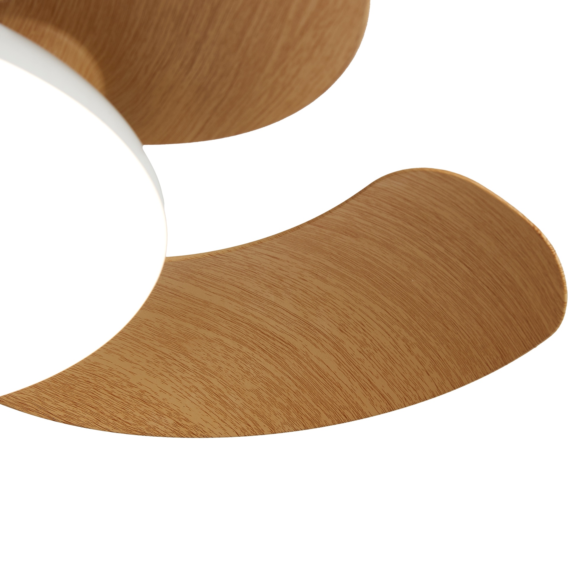 Aloha II · Ceiling fan with retractable blades and light · White / Wood