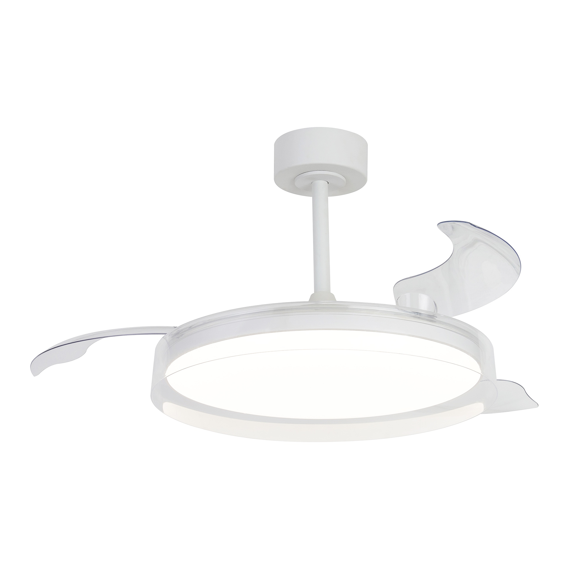 ***DES*** GLASS FAN * CEILING FAN - 53 cm WHITE-TRANSPARENTE