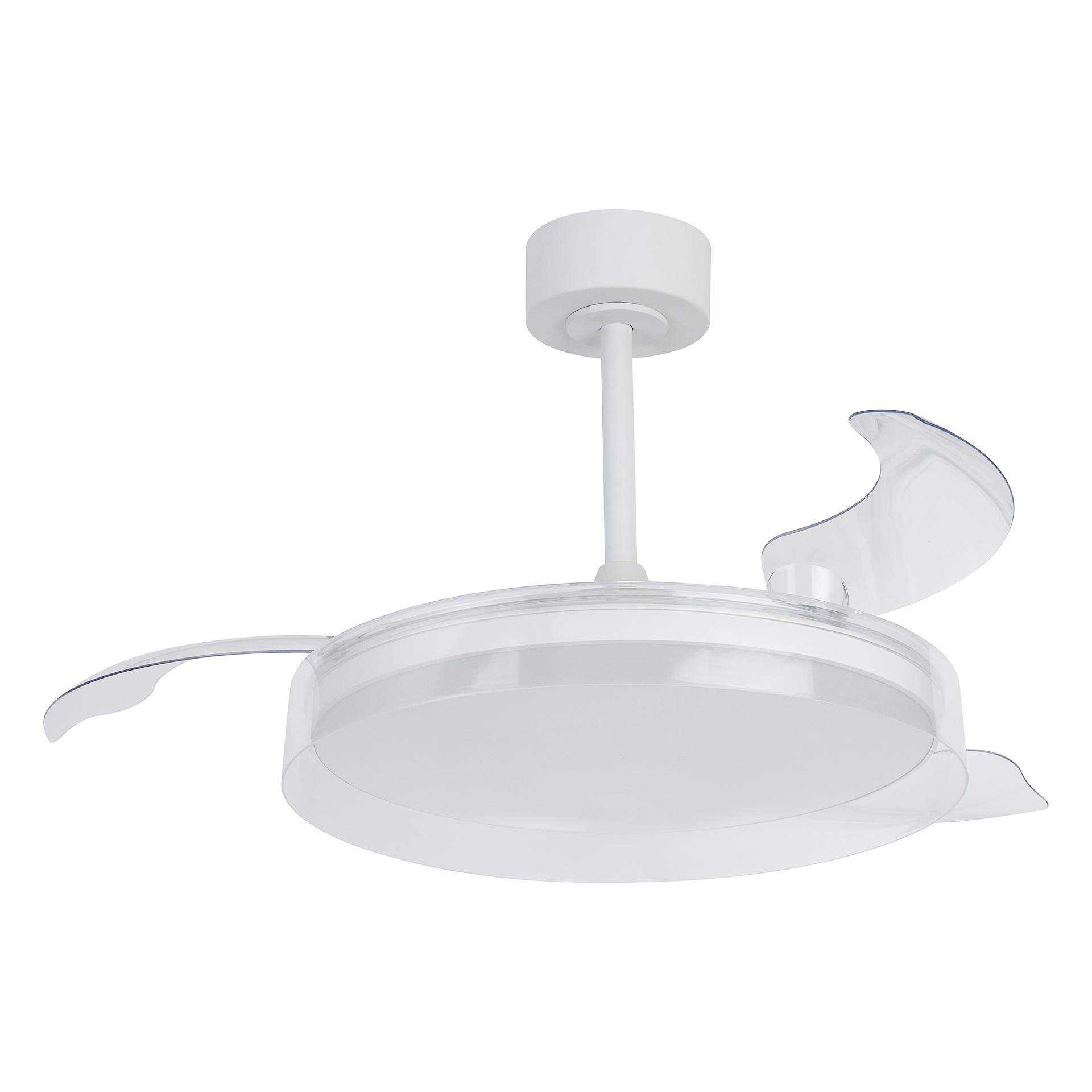 ***DES*** GLASS FAN * CEILING FAN - 53 cm WHITE-TRANSPARENTE
