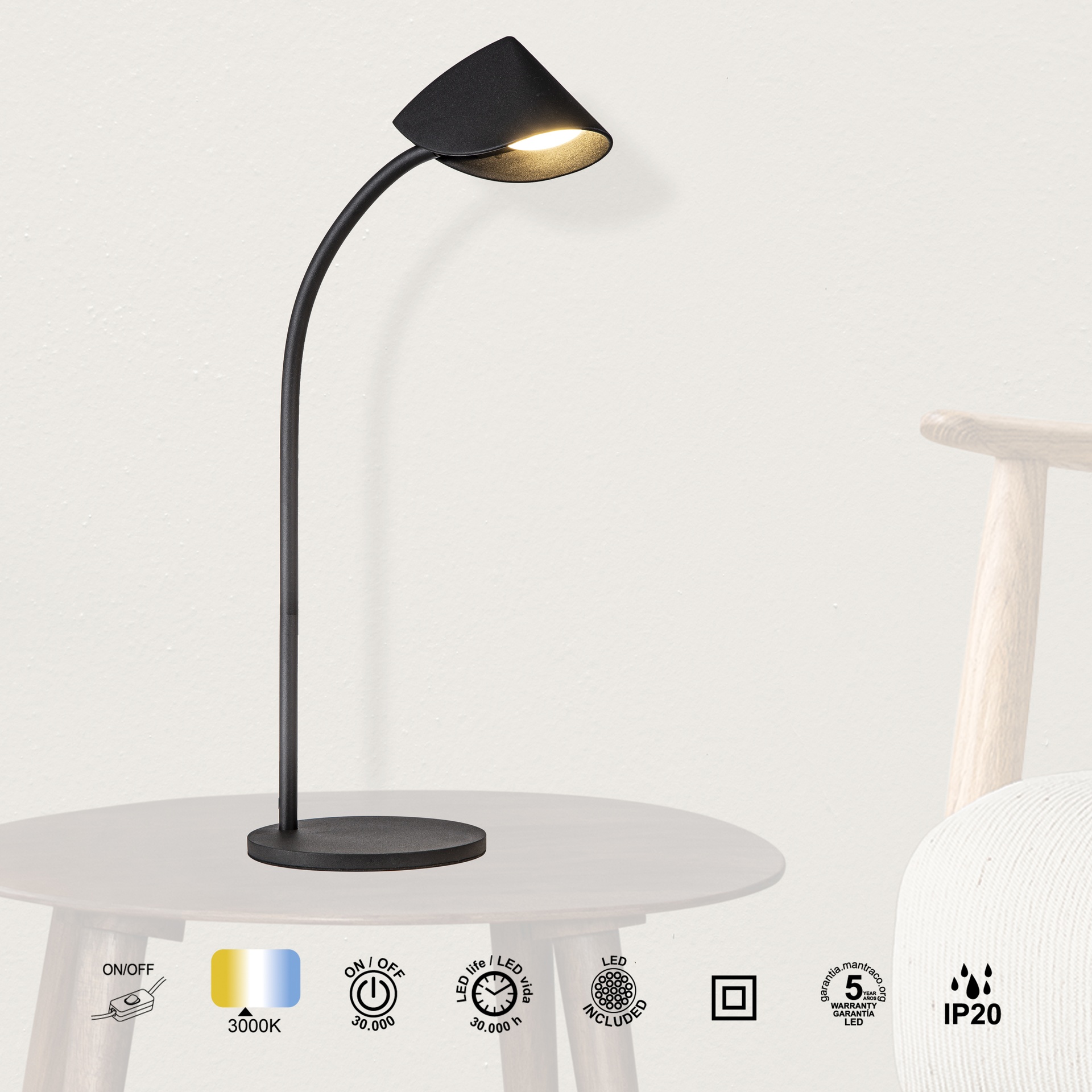 CAPUCCINA * LAMPE DE TABLE HAUTE LED 8.5W