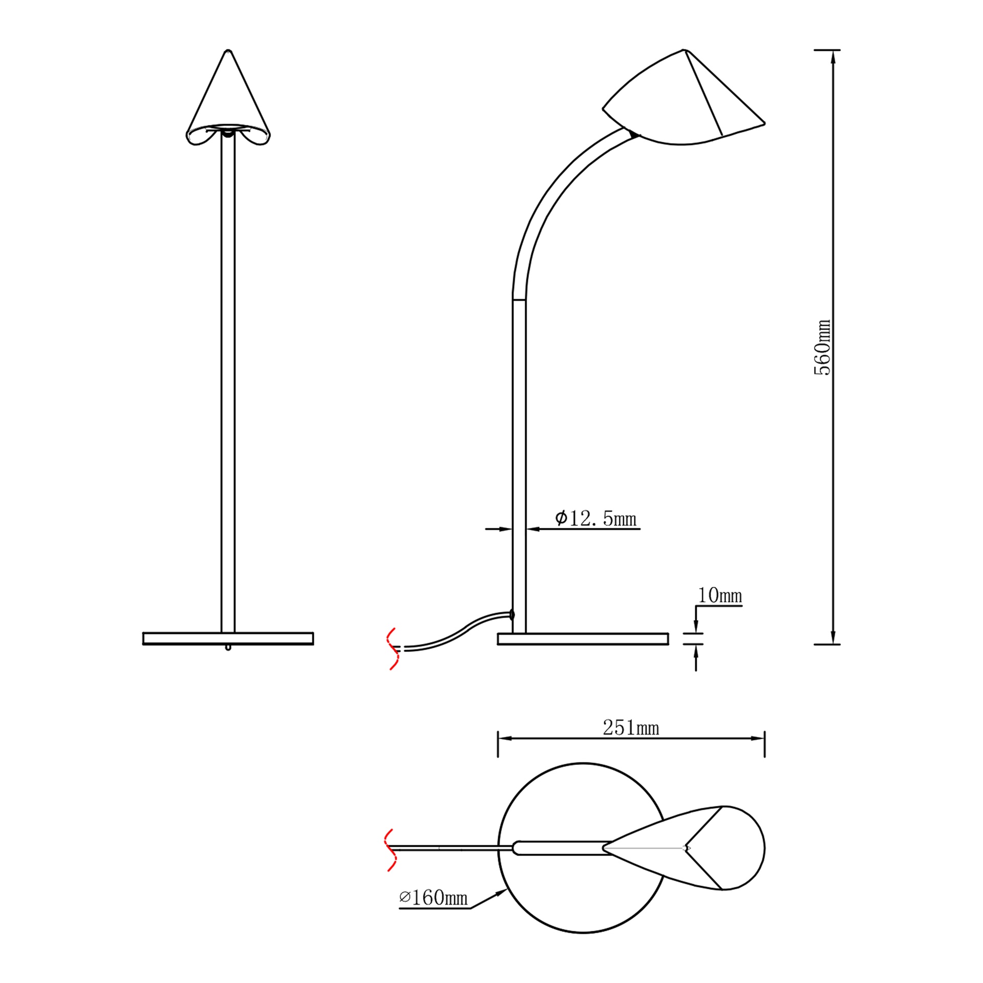 CAPUCCINA * LAMPE DE TABLE HAUTE LED 8.5W