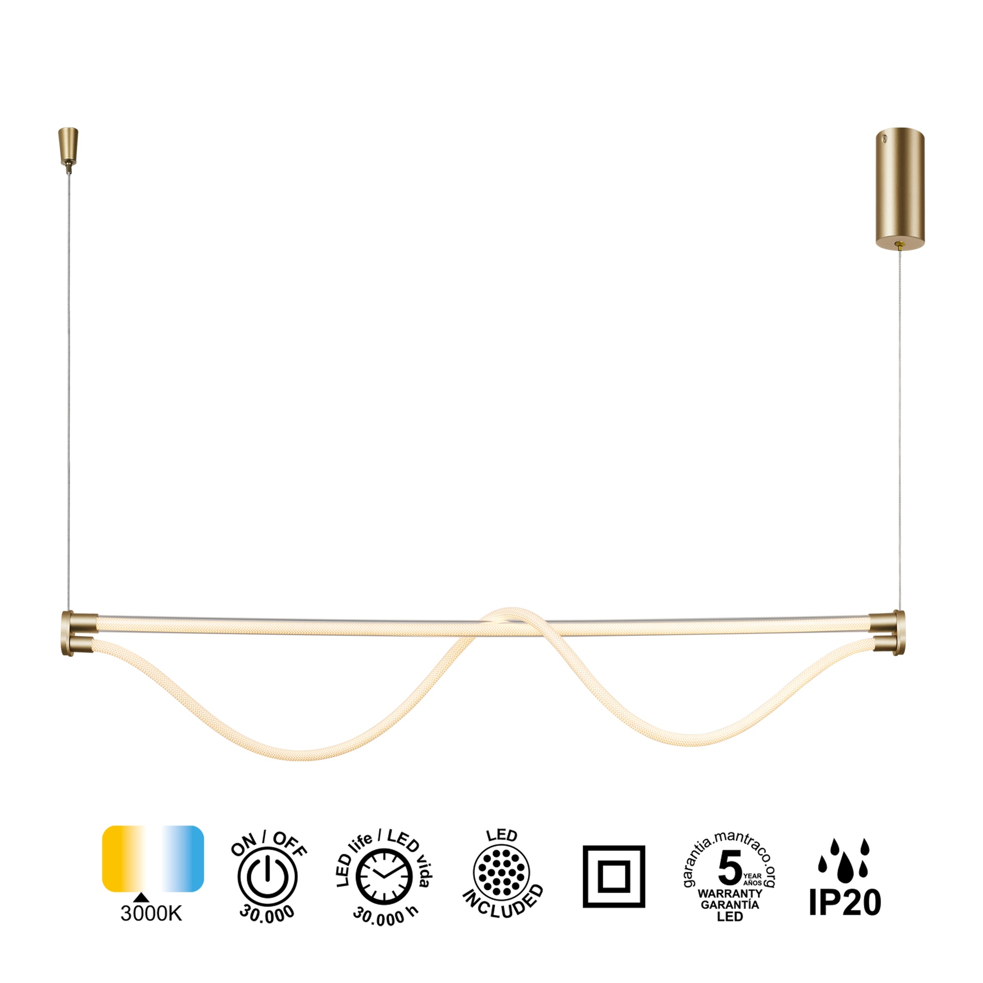 LAMPE LED FUGAZ * 38W - PEINTURE OR