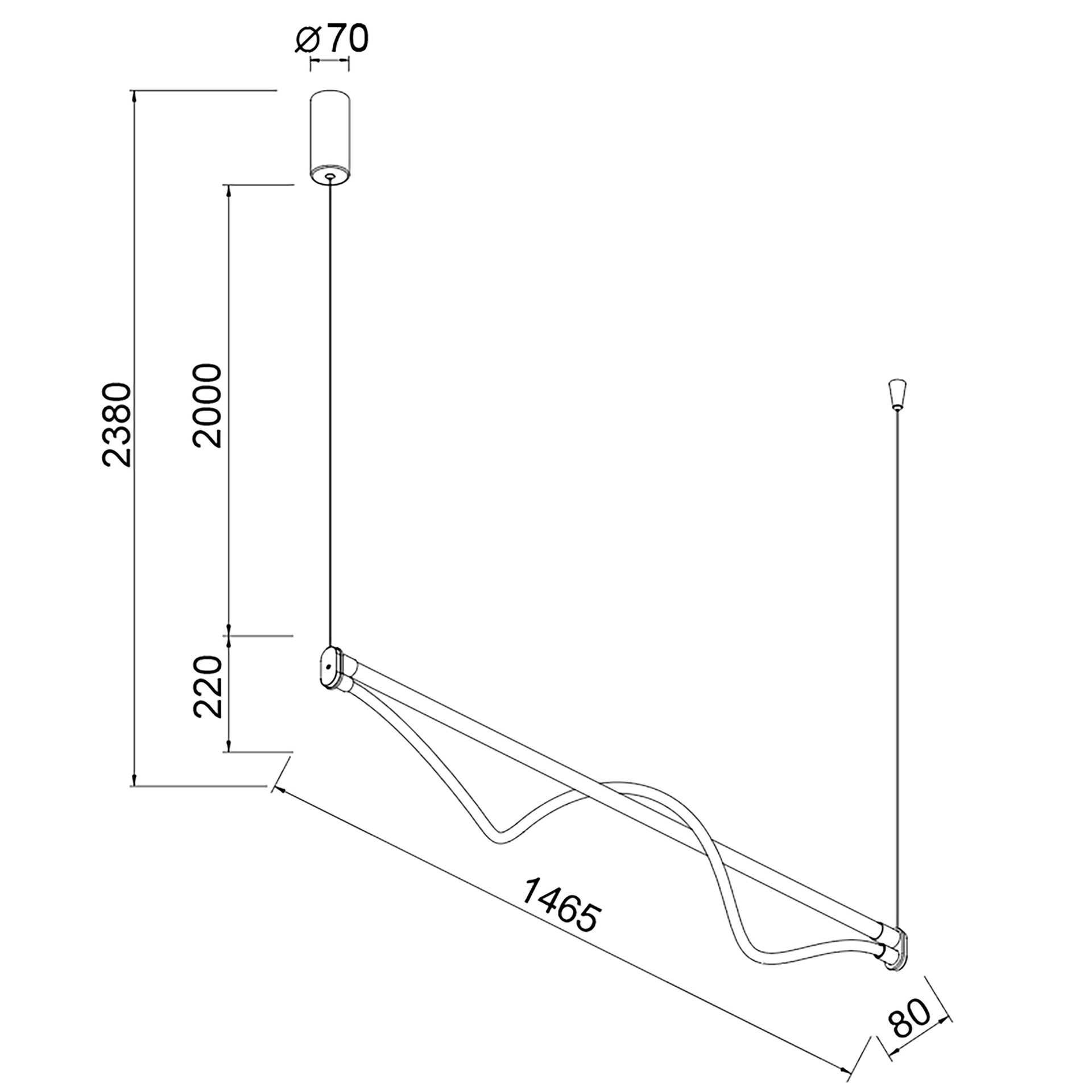 LAMPE LED FUGAZ * 38W - PEINTURE OR