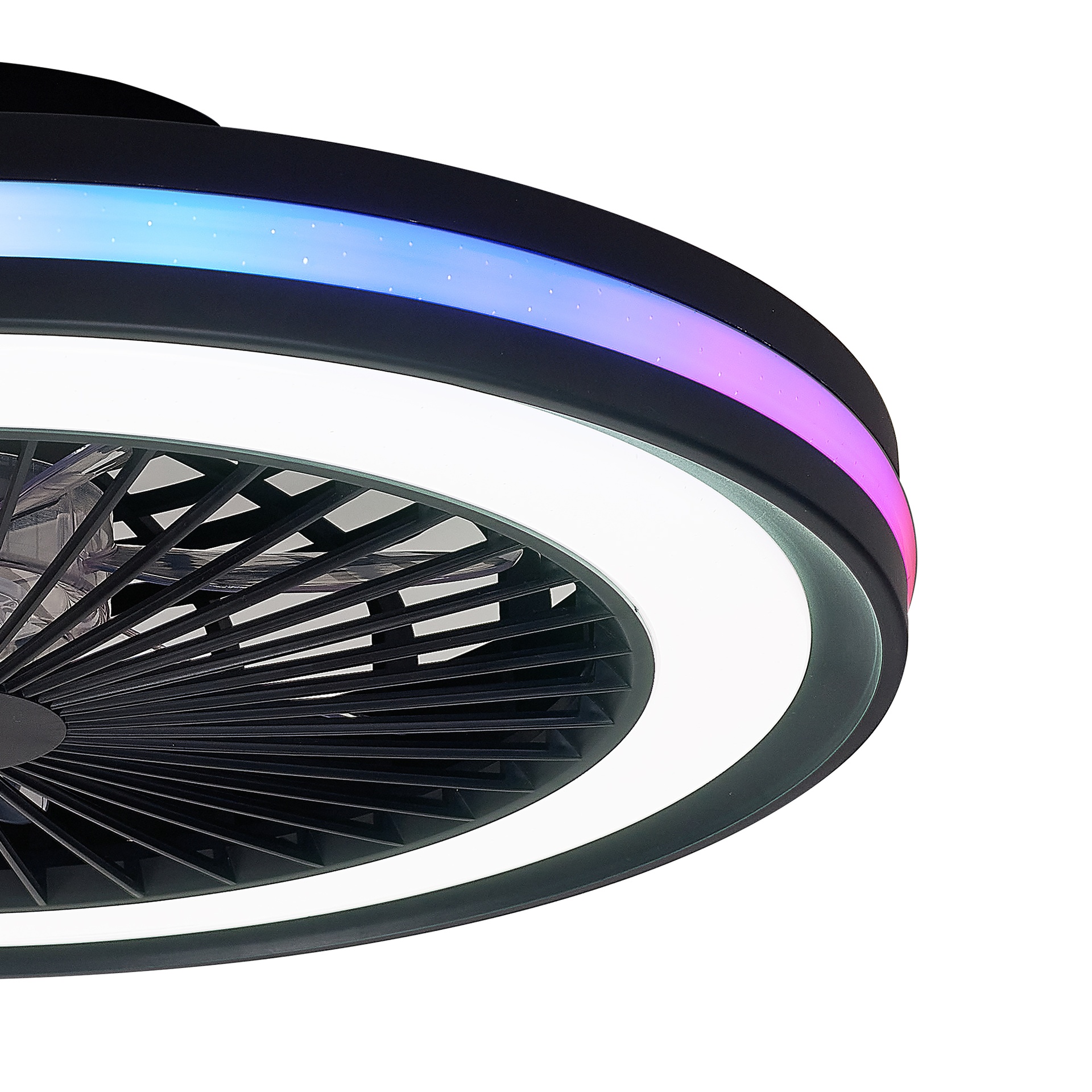 GAMER * PLAFONIERA / VENTILATORE- NERO - RGB - 47 cm -  4200lm