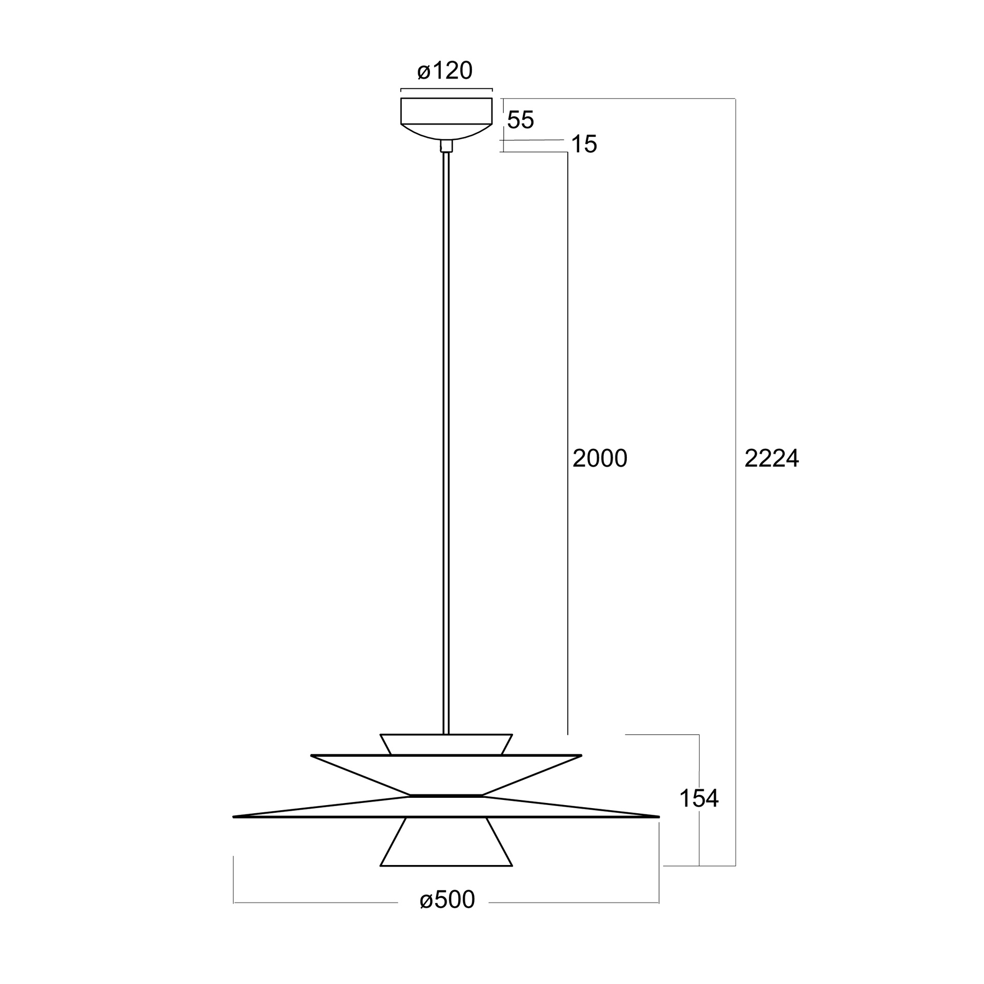 ESTRELLA * COLGANTE LED - 12W - NEGRO DIMABLE TRIAC