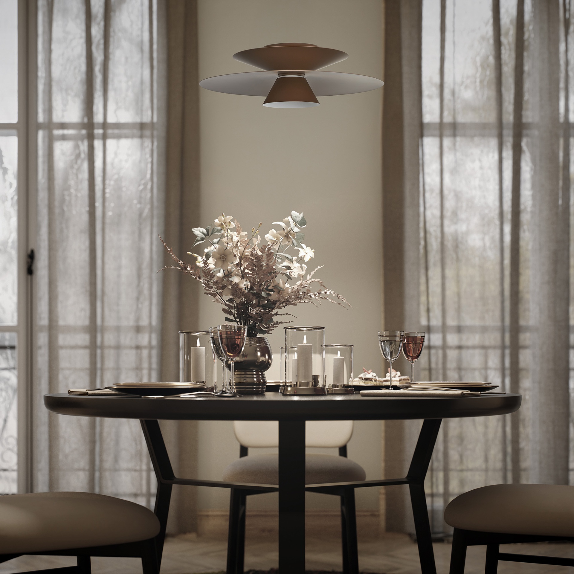 ESTRELLA * Lampada a sospensione LED - 12W - Caffè scuro Dimmerabile TRIAC