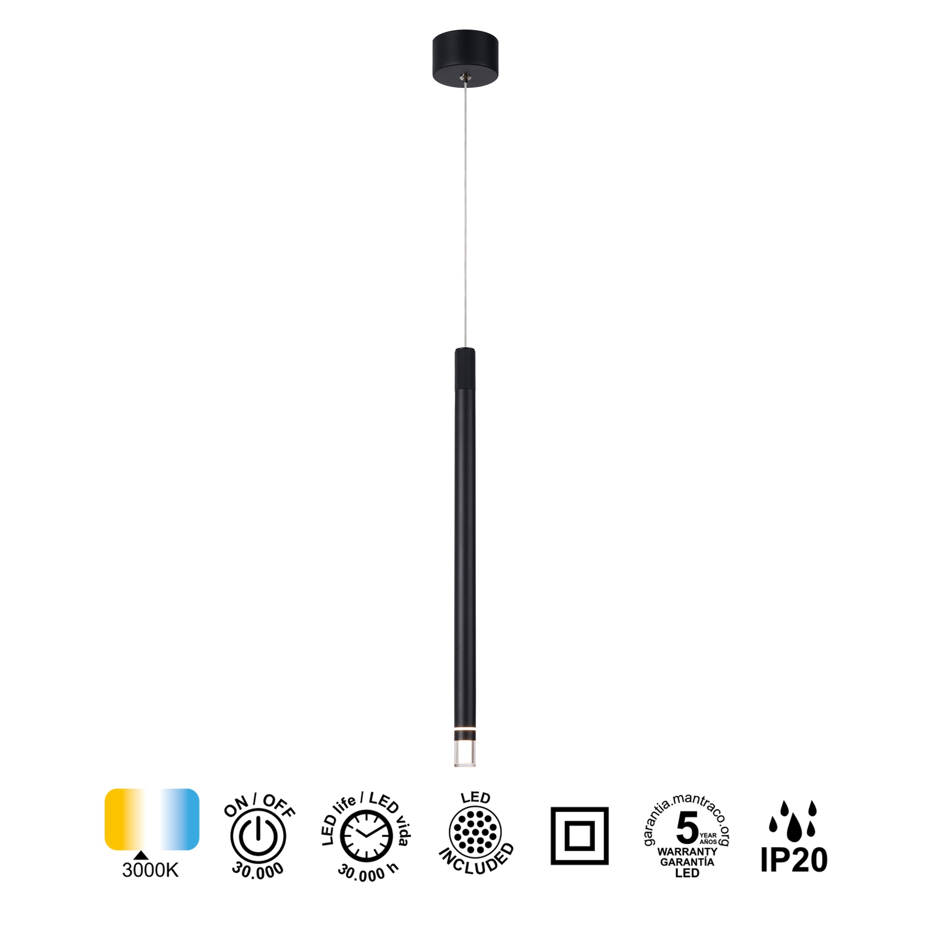 MOANA * SOSPESO 1L LED 7W - NERO Sabbia