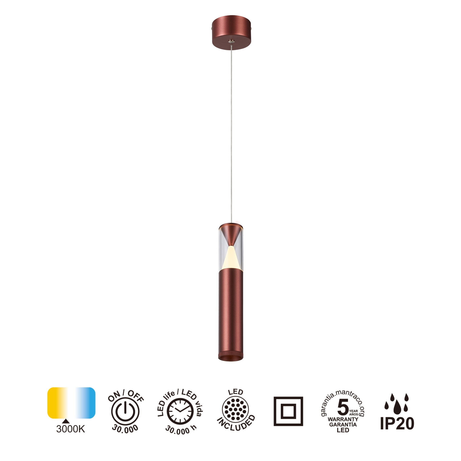 SPARK * SOSPESO 1L LED 7W - Oro rosado
