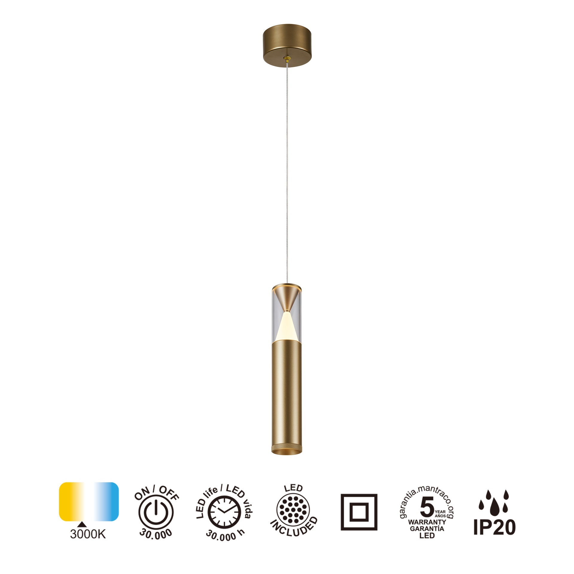 SPARK * SOSPESO 1L LED 7W - ORO PINTURA