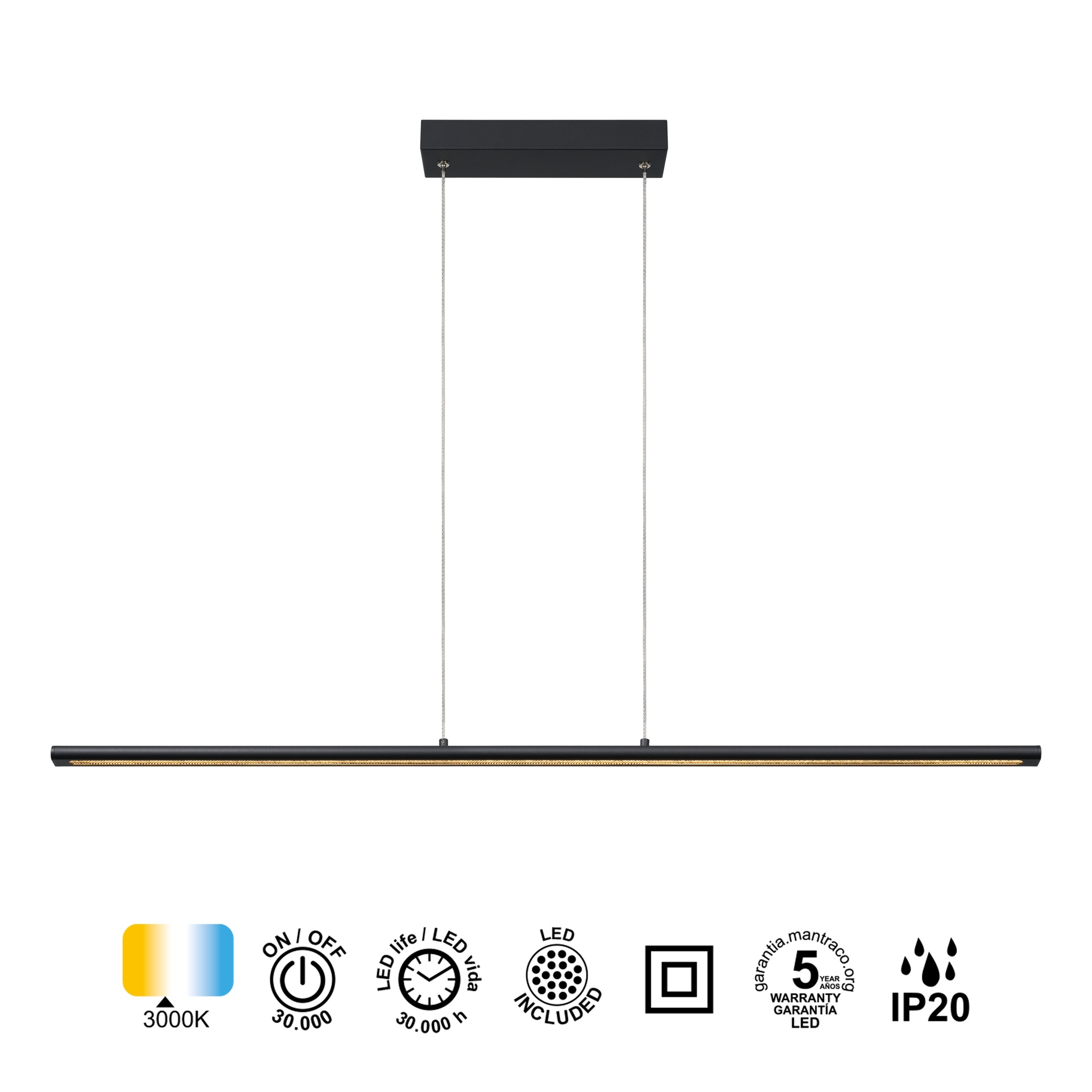 LINEL * LED PENDANT 38W - SANDY BLACK