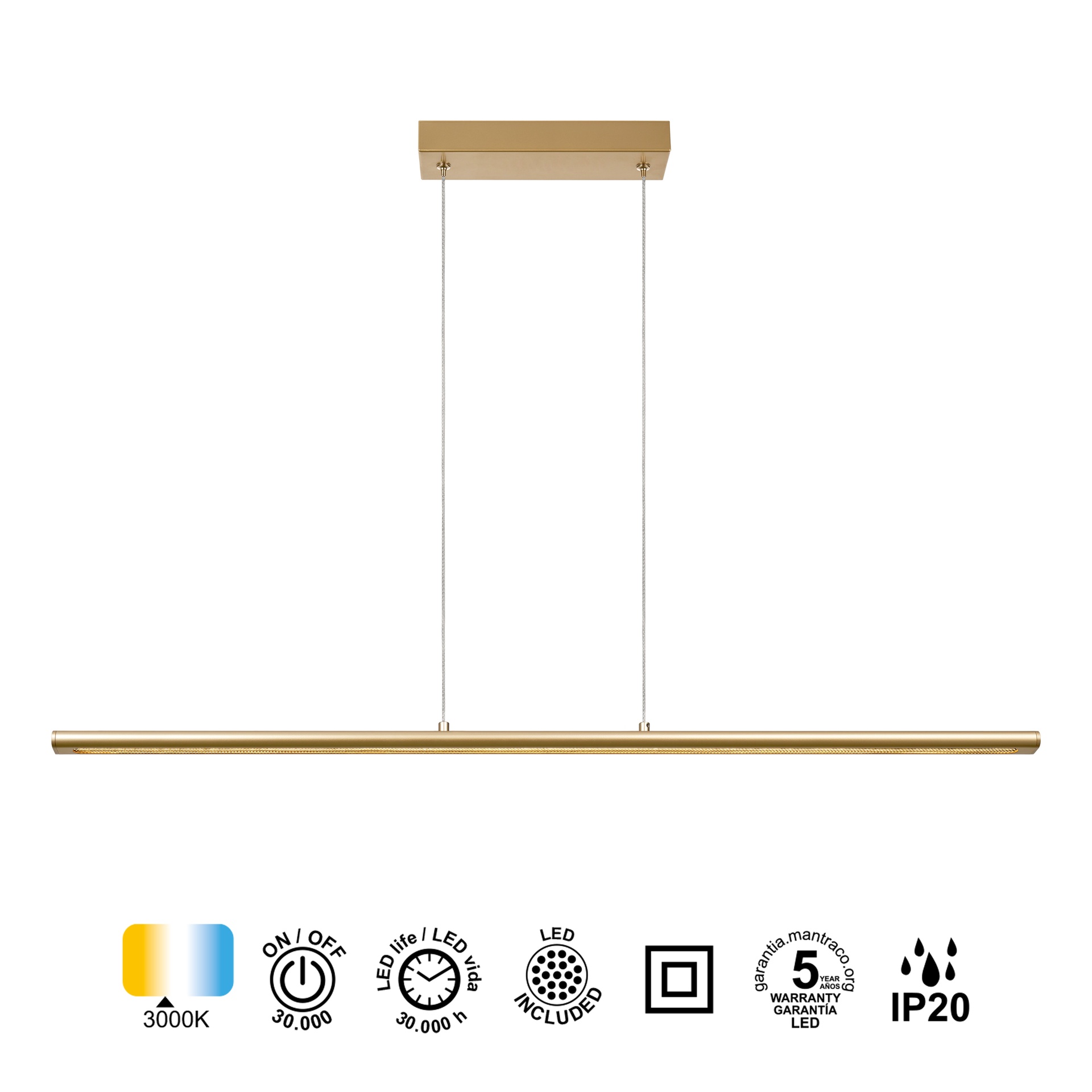 LINEALE * LAMPADA LED 38W - PINTURA ORO