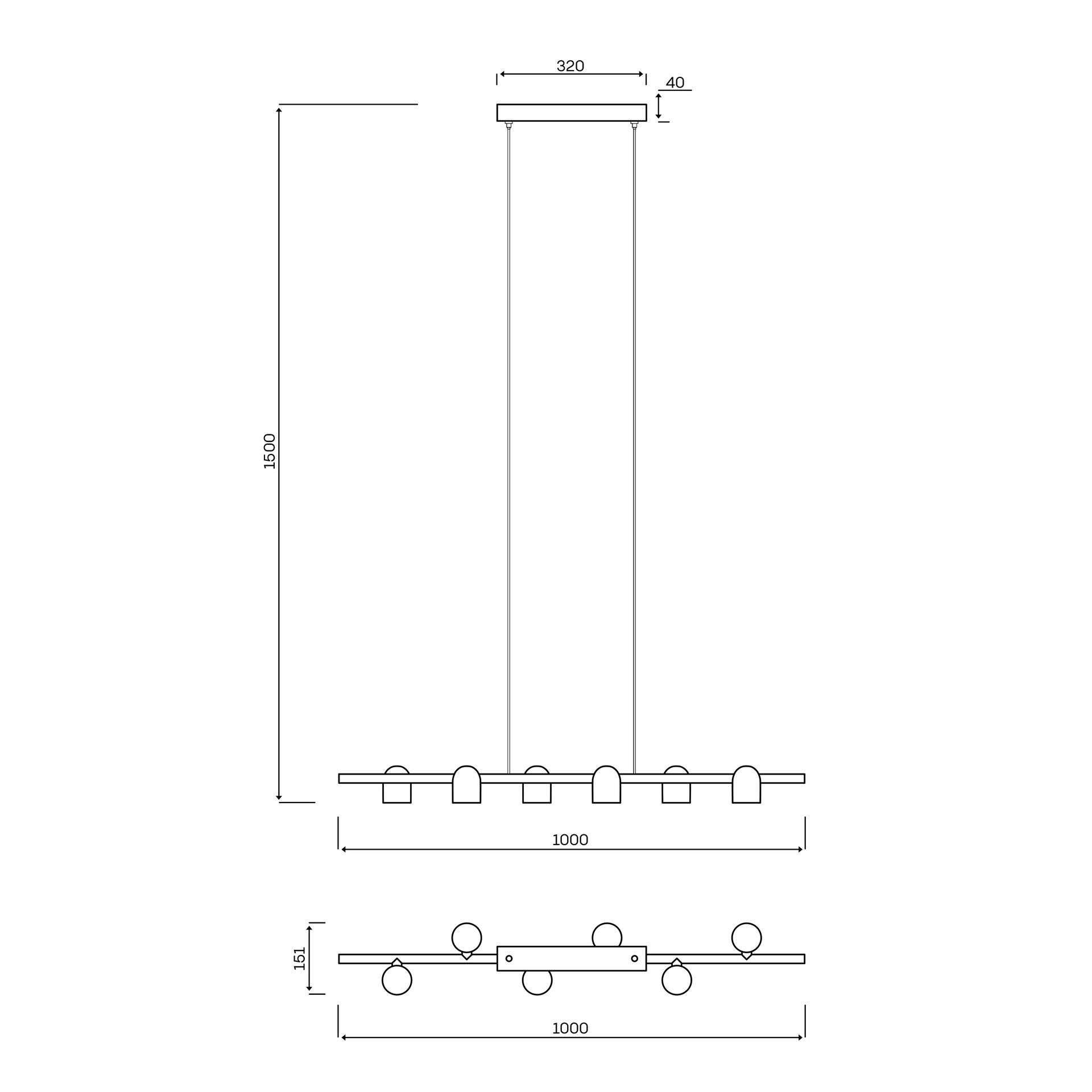 IOS * LAMPADA LINEALE 6L*GU10 BIANCA