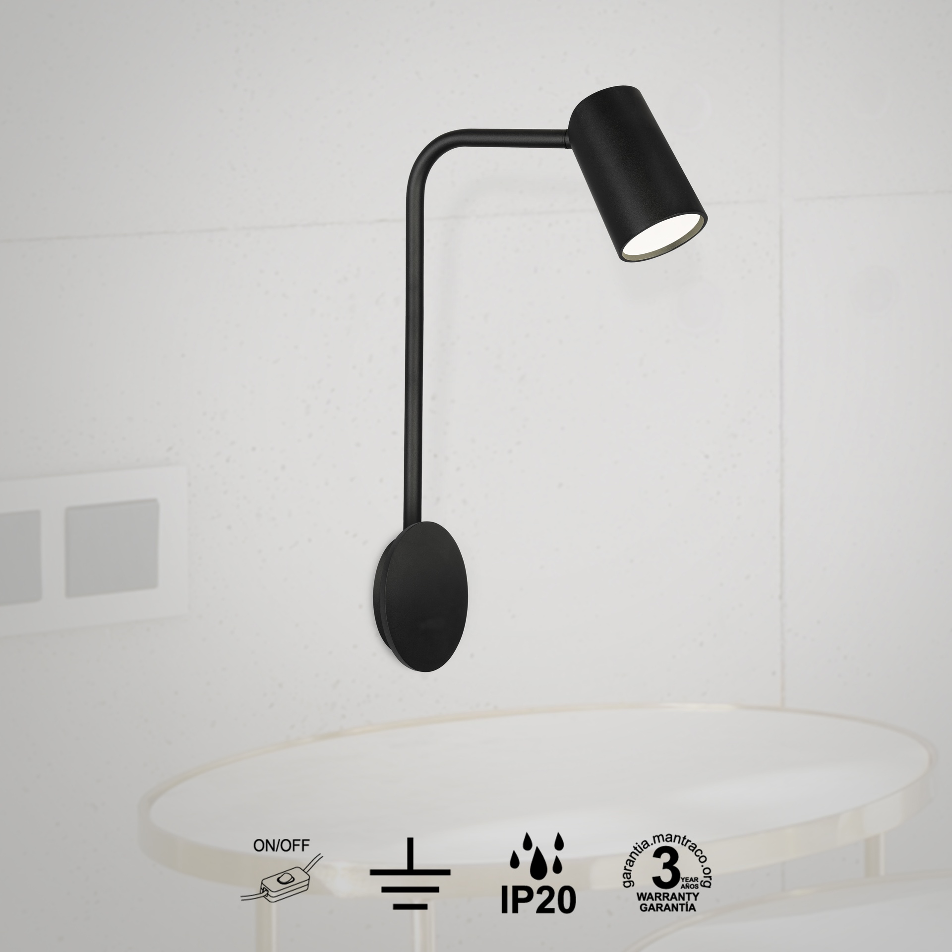 Sal · Luminaires muraux · Noir sablé
