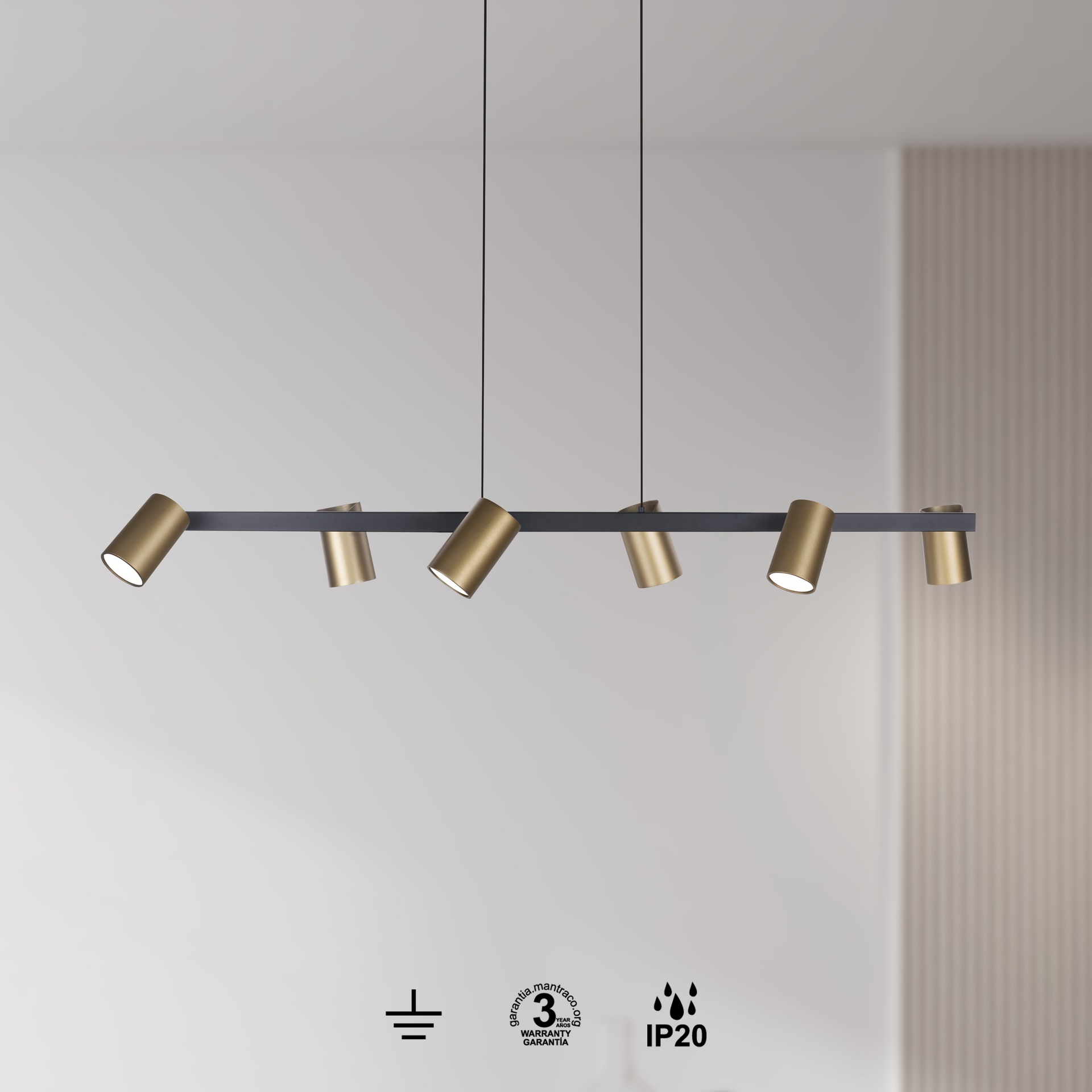 SAL GOLD * LINED PENDANTL 6L GU10